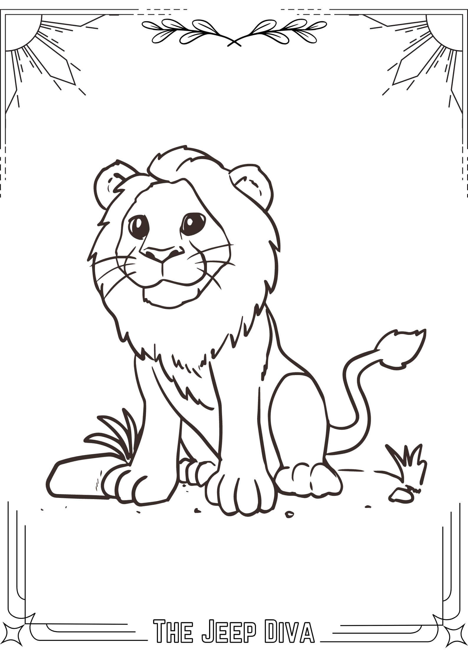 The Jeep Diva Coloring Page 1 Lion