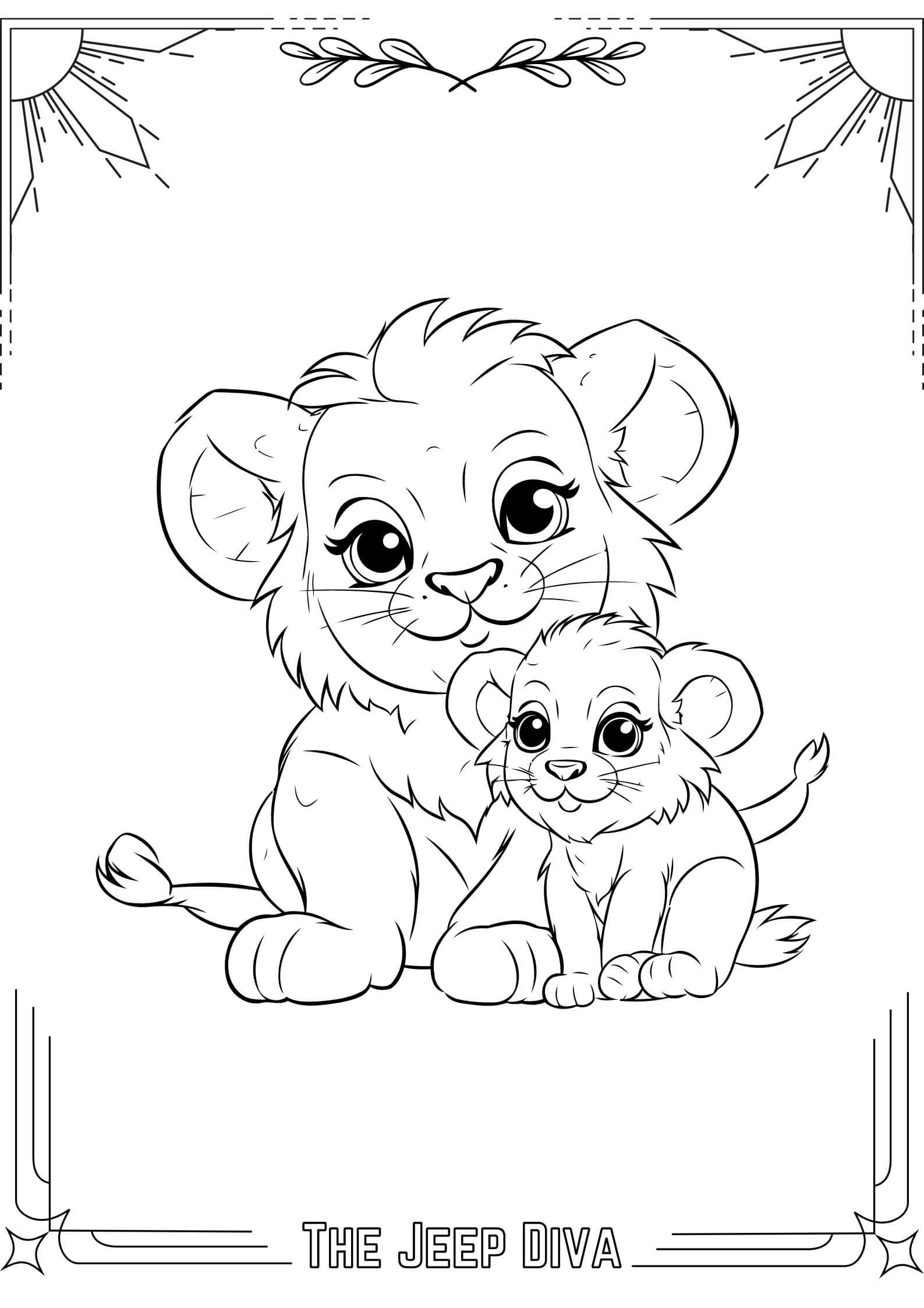 The Jeep Diva Coloring Page 10 Lion