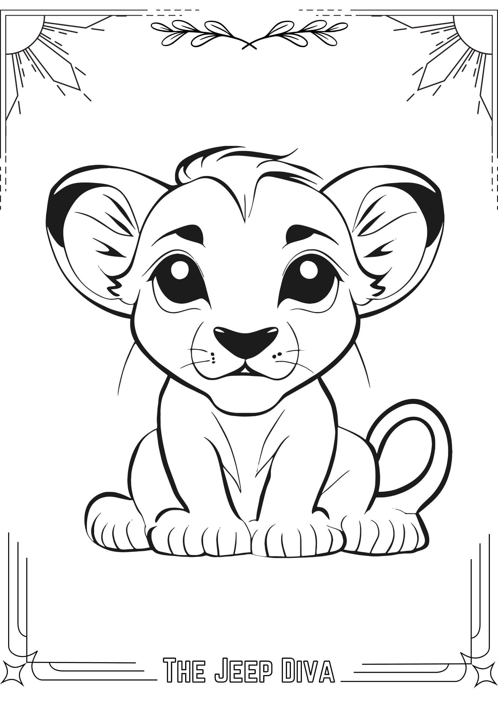 The Jeep Diva Coloring Page 11 Lion