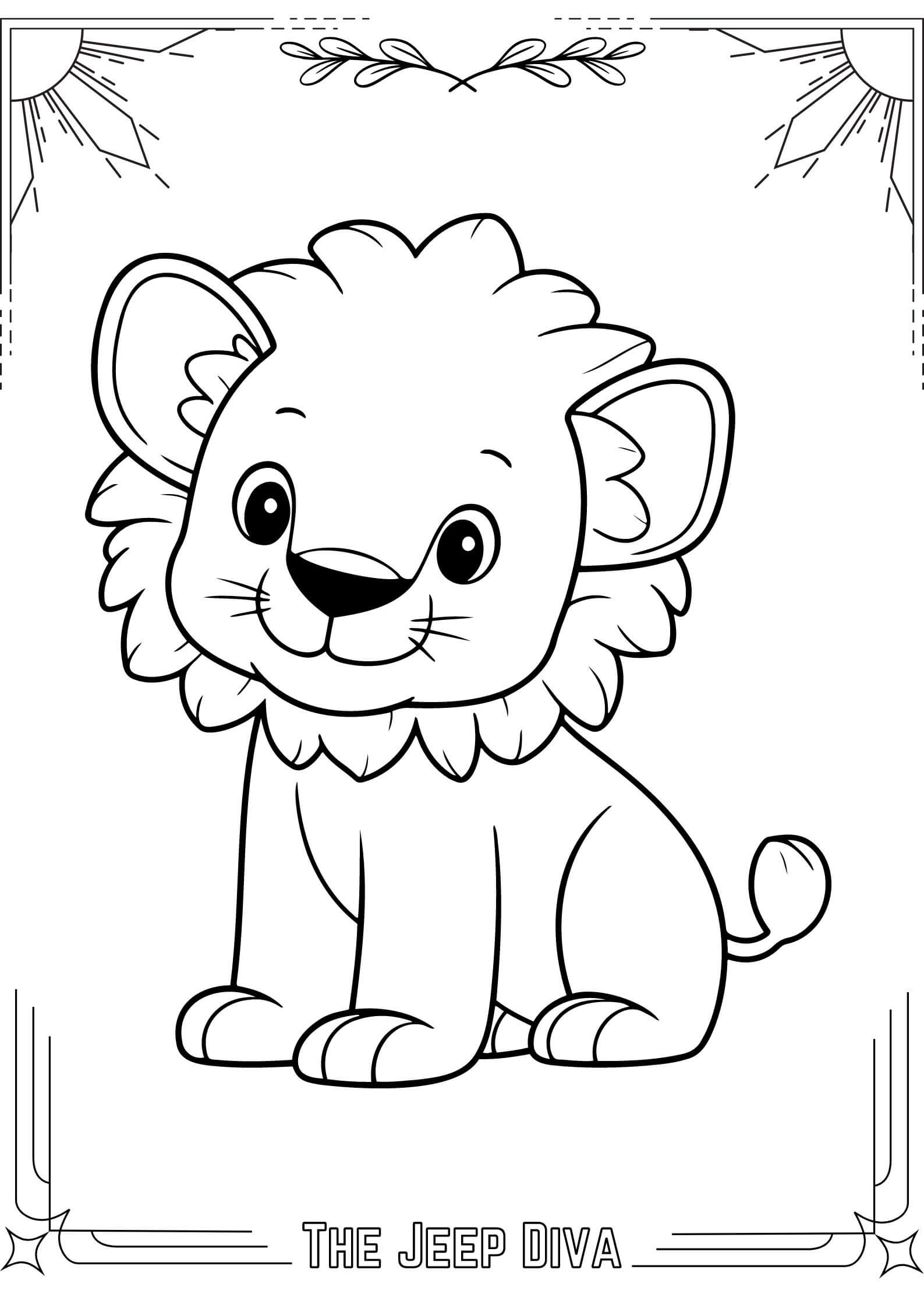 The Jeep Diva Coloring Page 12 Lion