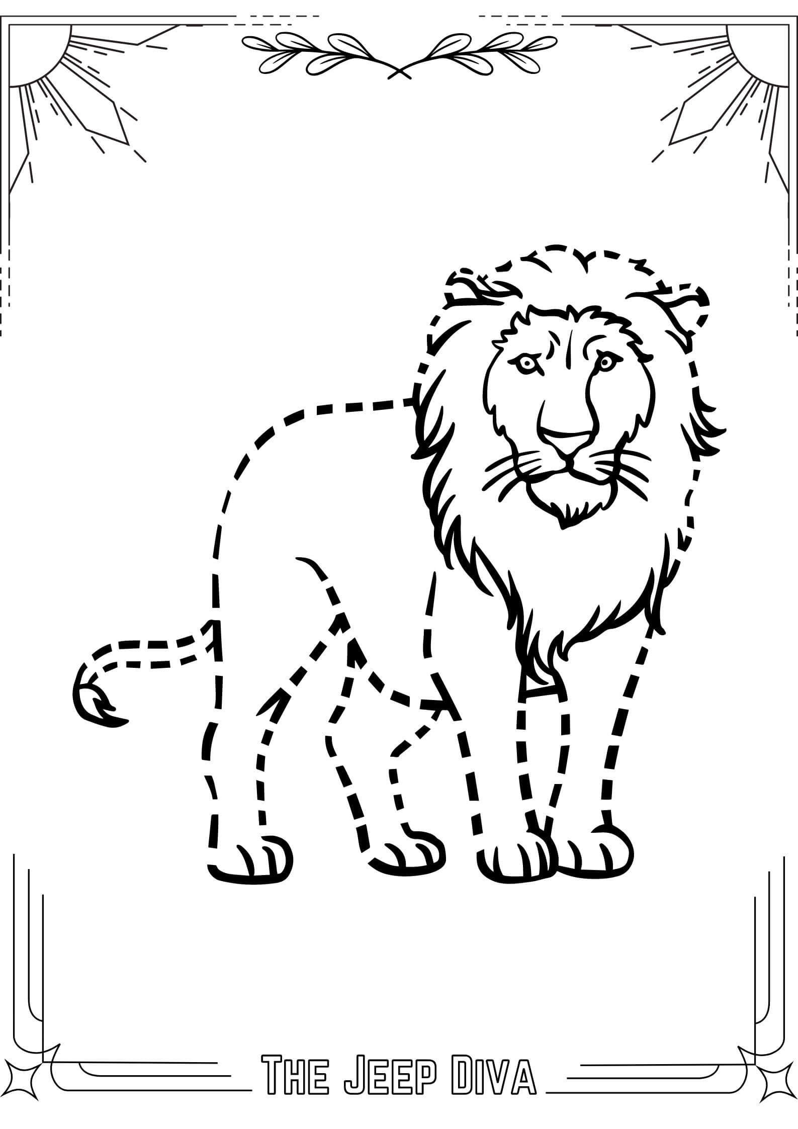The Jeep Diva Coloring Page 14 Lion