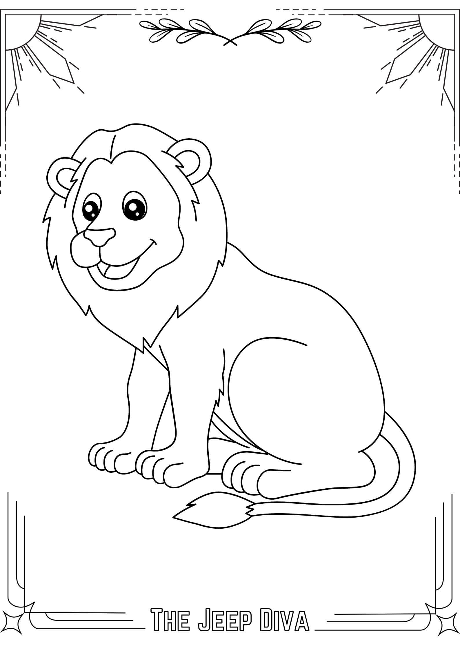 The Jeep Diva Coloring Page 16 Lion