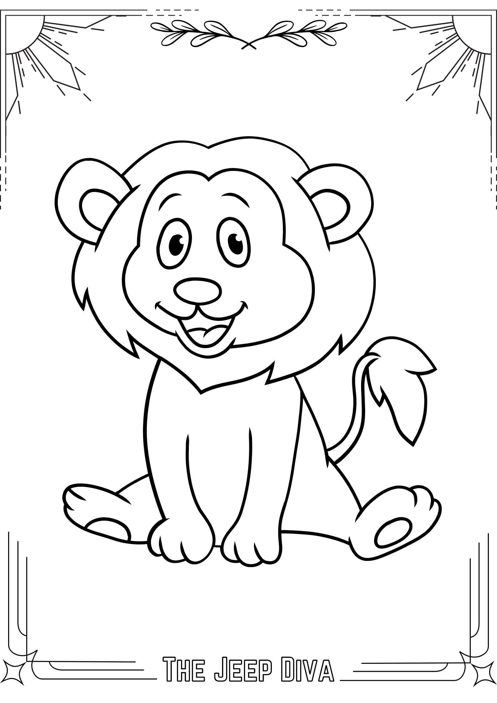 The Jeep Diva Coloring Page 17 Lion