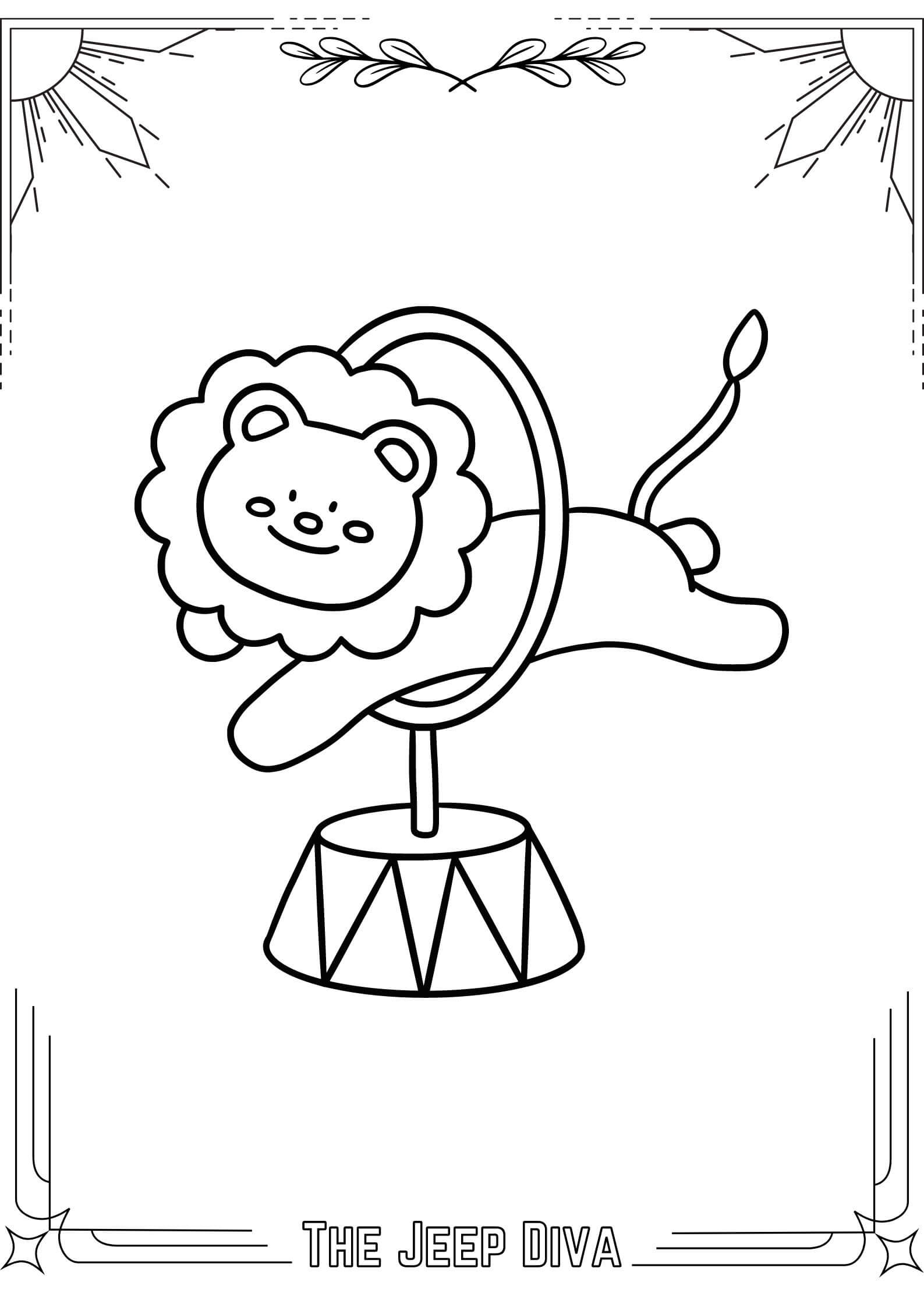 The Jeep Diva Coloring Page 18 Lion