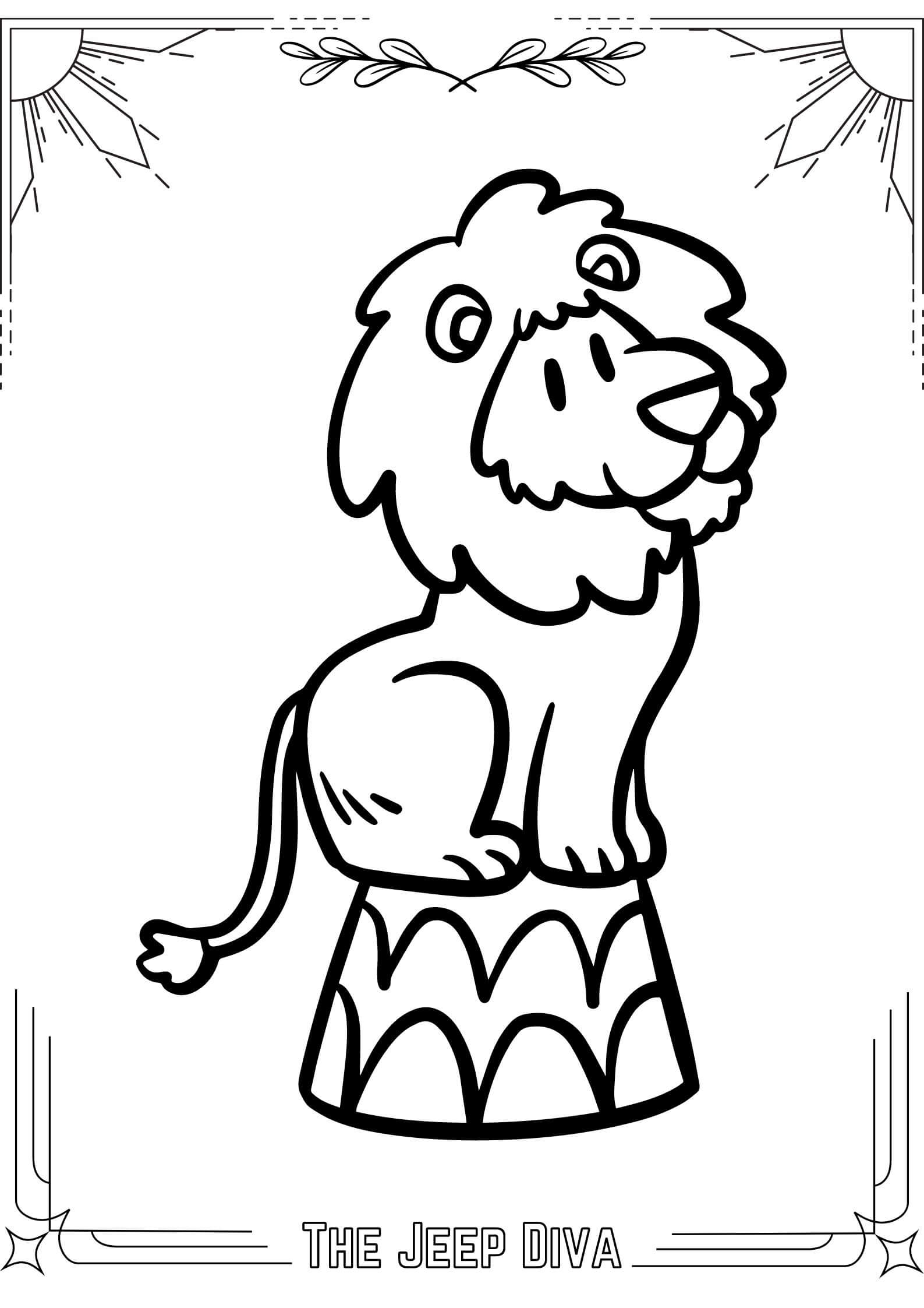 The Jeep Diva Coloring Page 19 Lion