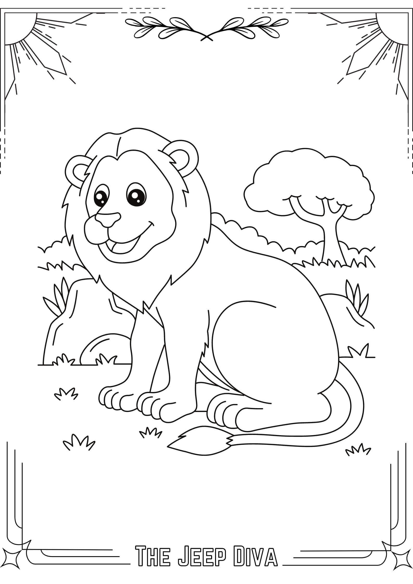 The Jeep Diva Coloring Page 2 Lion
