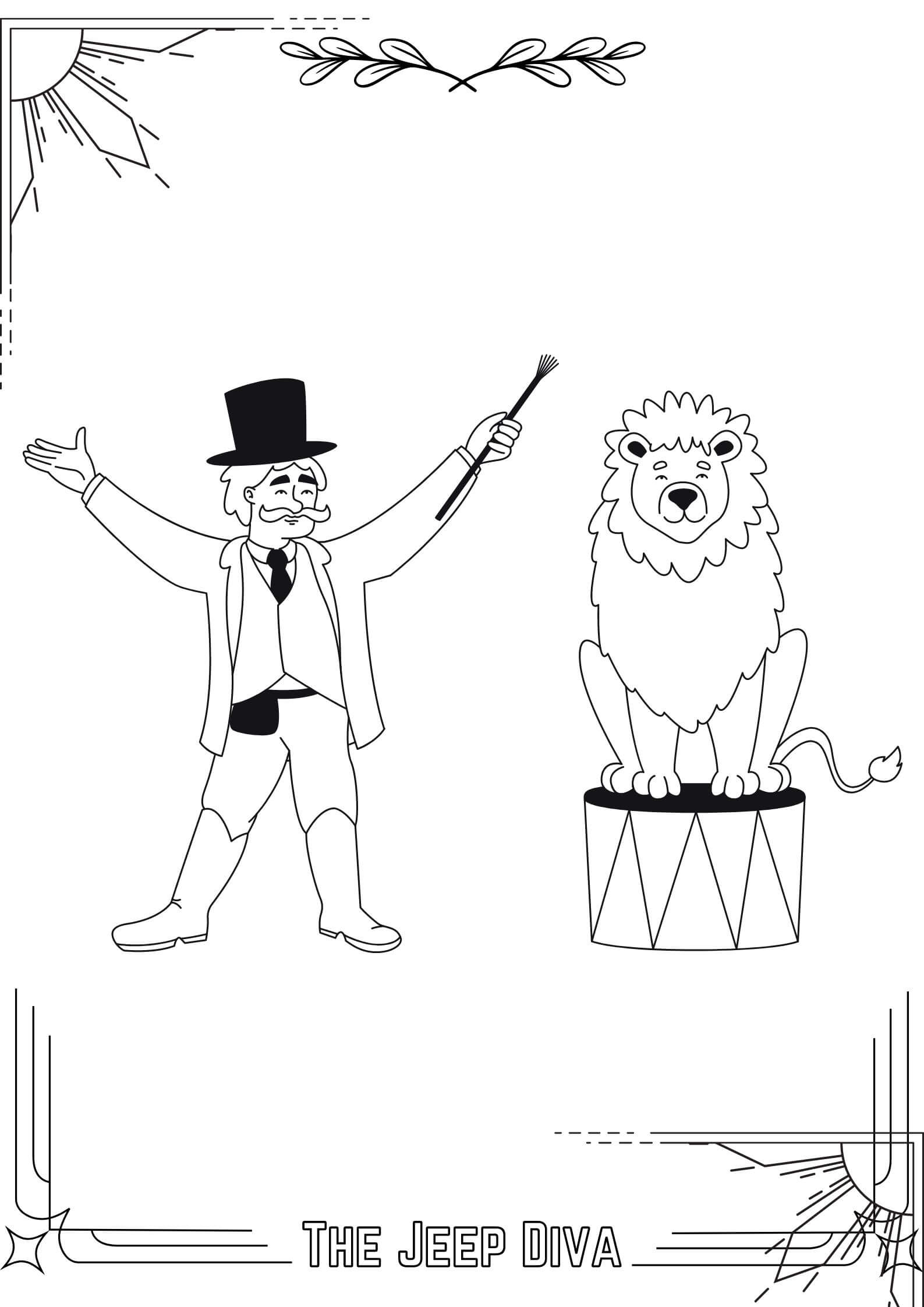 The Jeep Diva Coloring Page 20 Lion