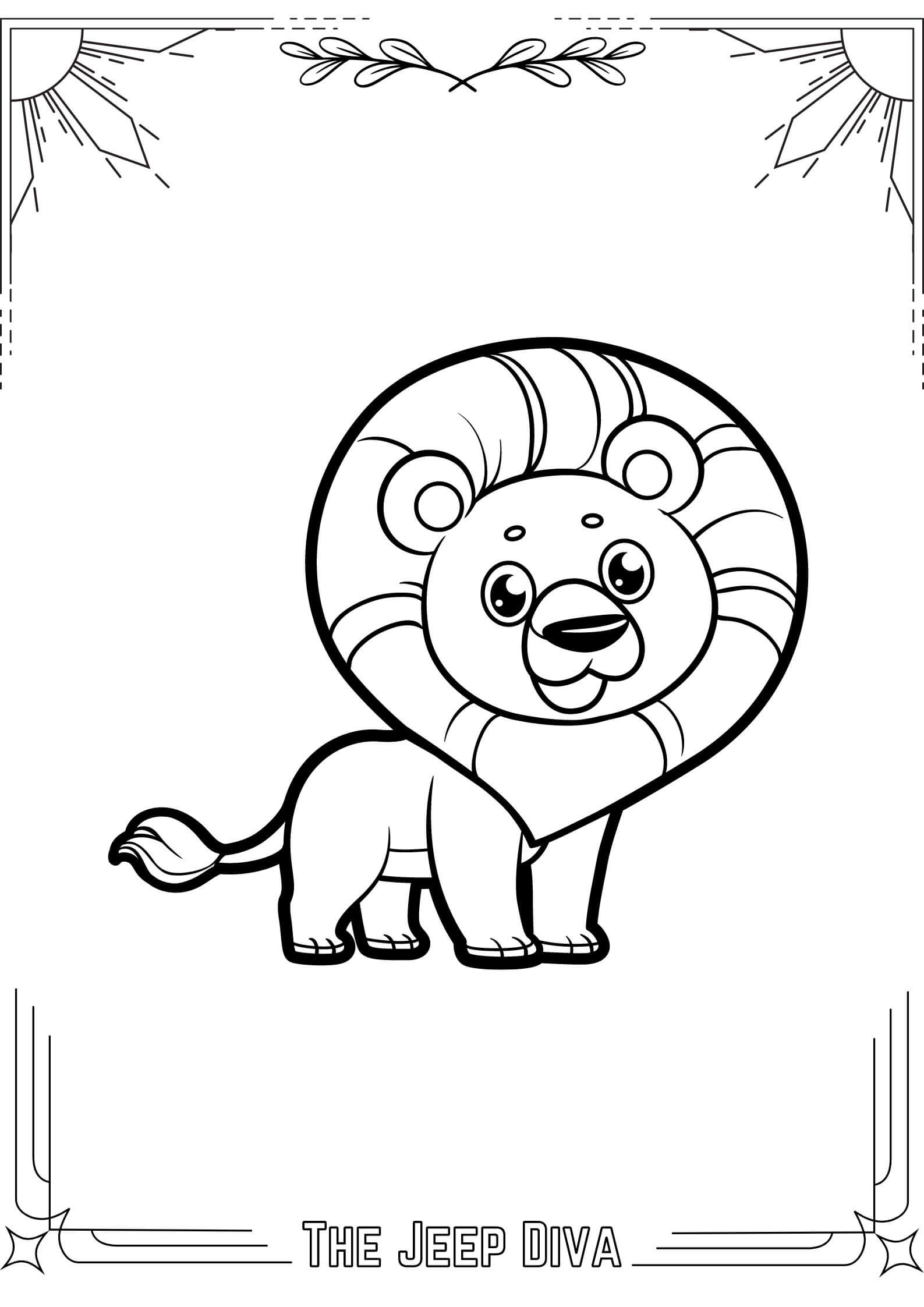 The Jeep Diva Coloring Page 21 Lion