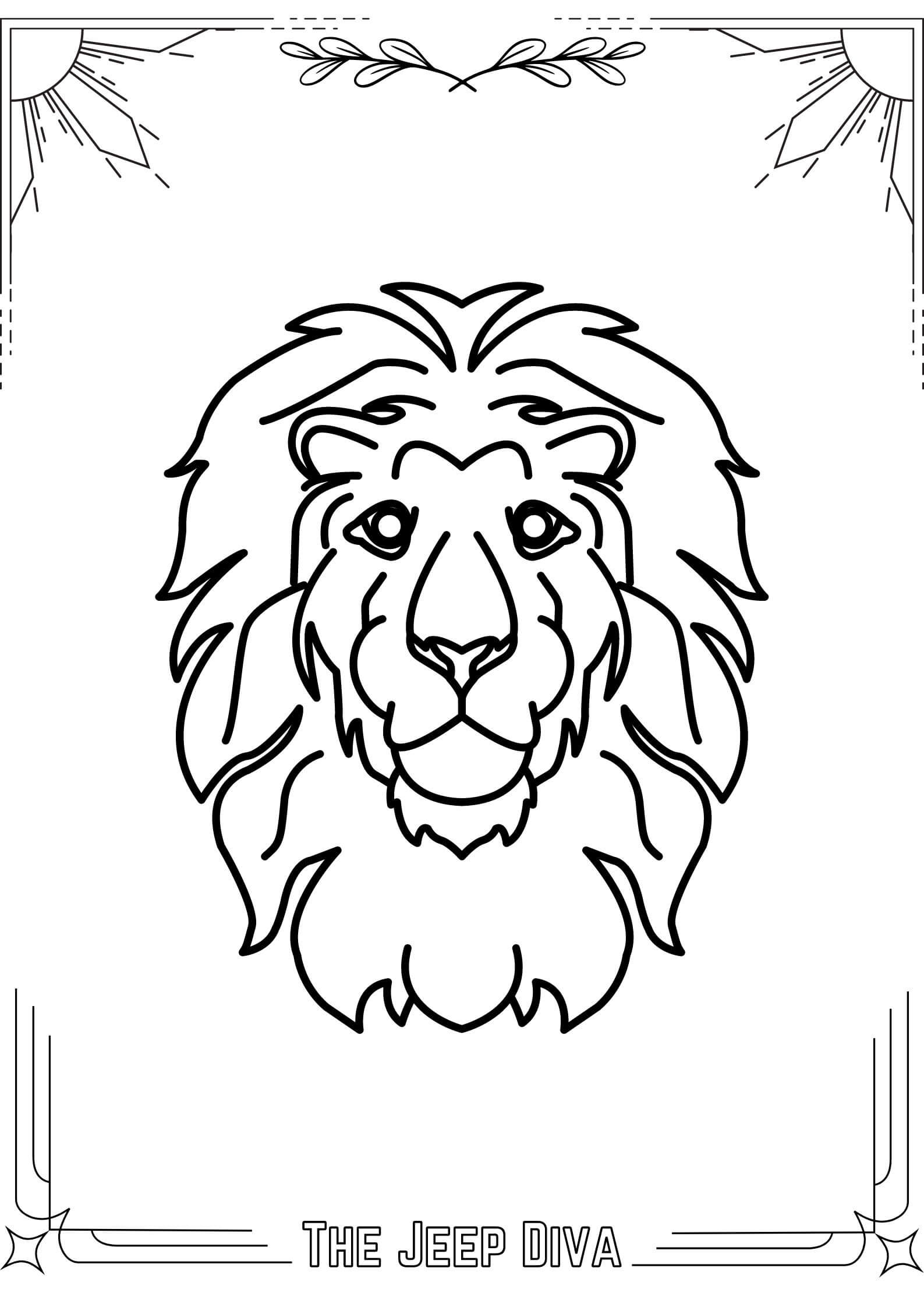 The Jeep Diva Coloring Page 22 Lion