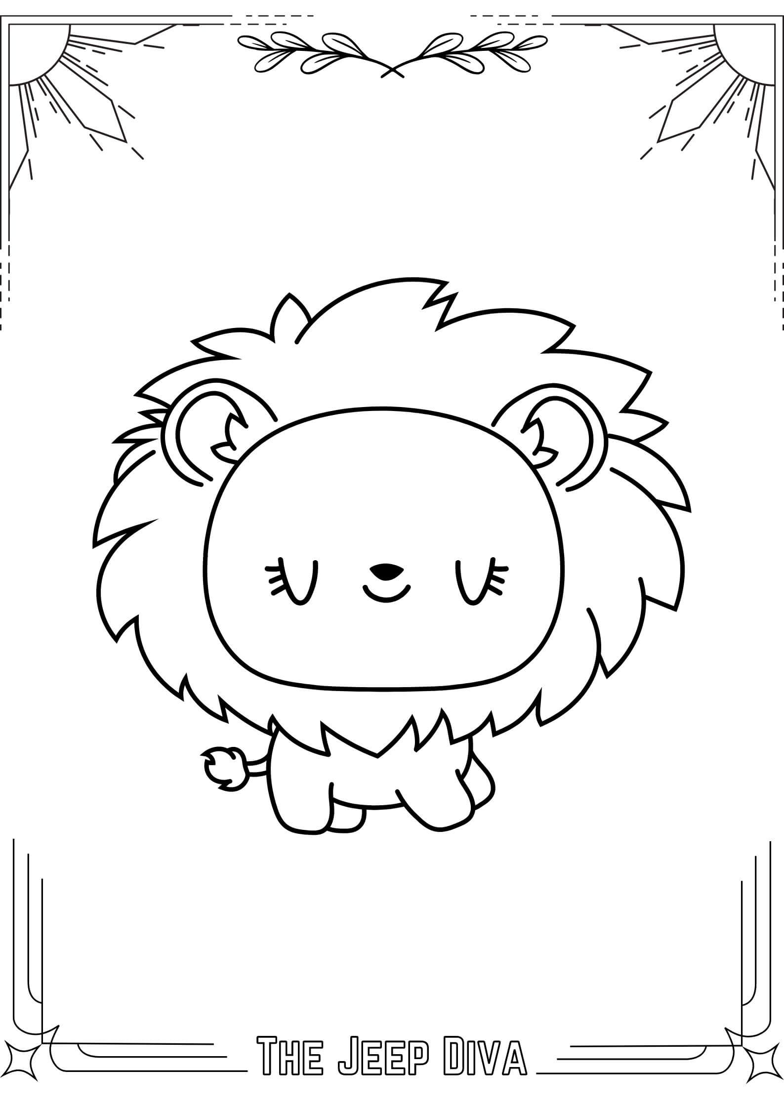 The Jeep Diva Coloring Page 23 Lion
