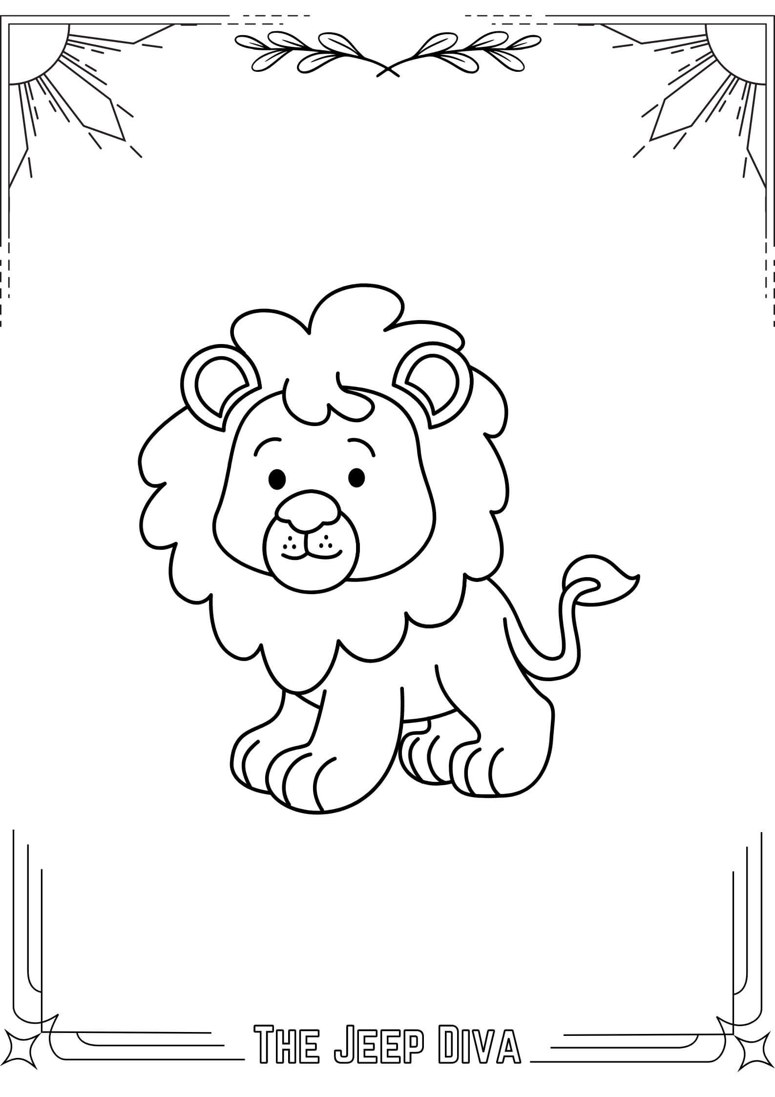 The Jeep Diva Coloring Page 4 Lion