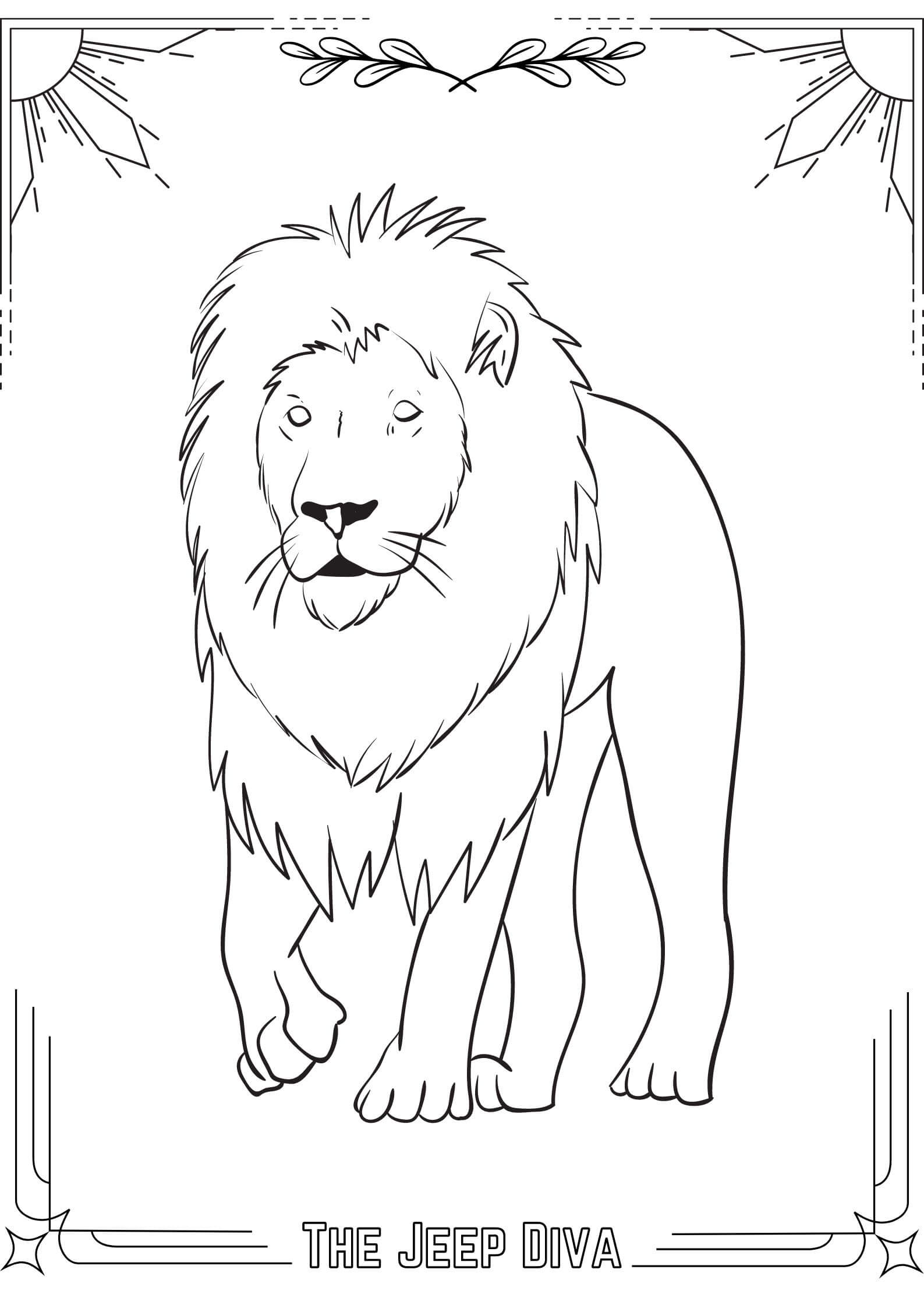The Jeep Diva Coloring Page 5 Lion