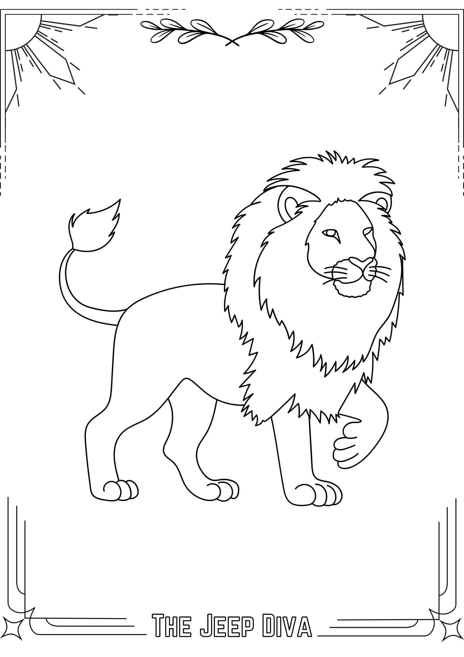 The Jeep Diva Coloring Page 6 Lion