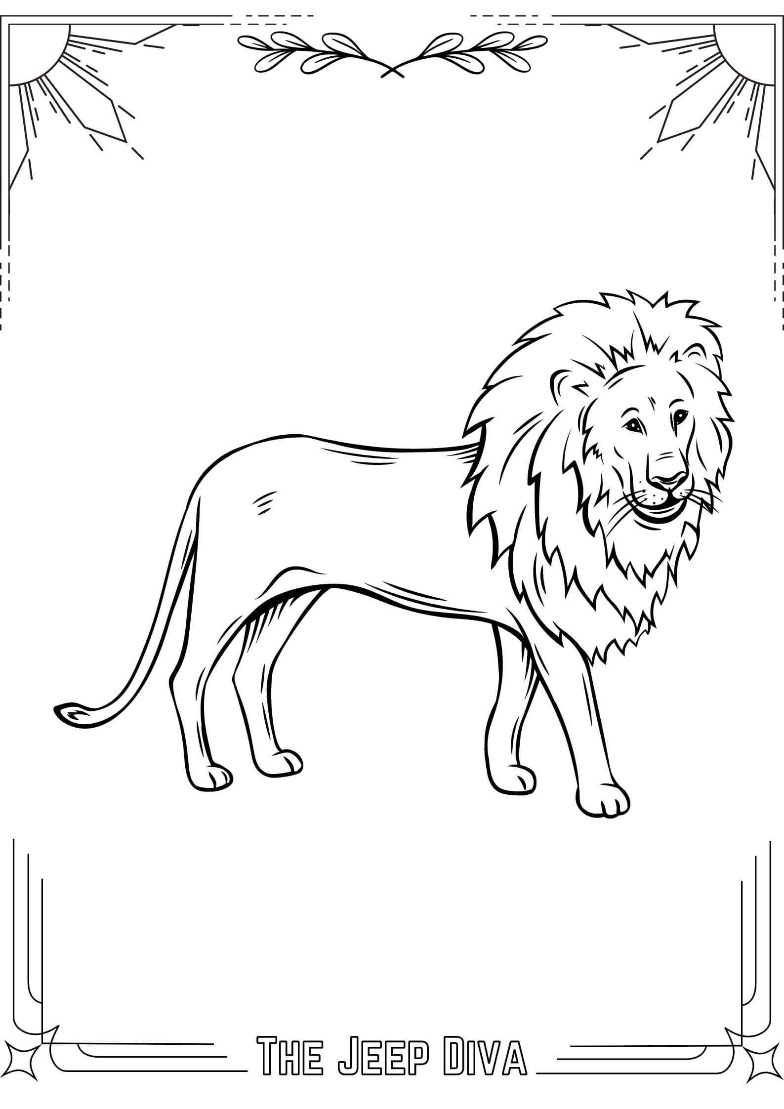 The Jeep Diva Coloring Page 7 Lion