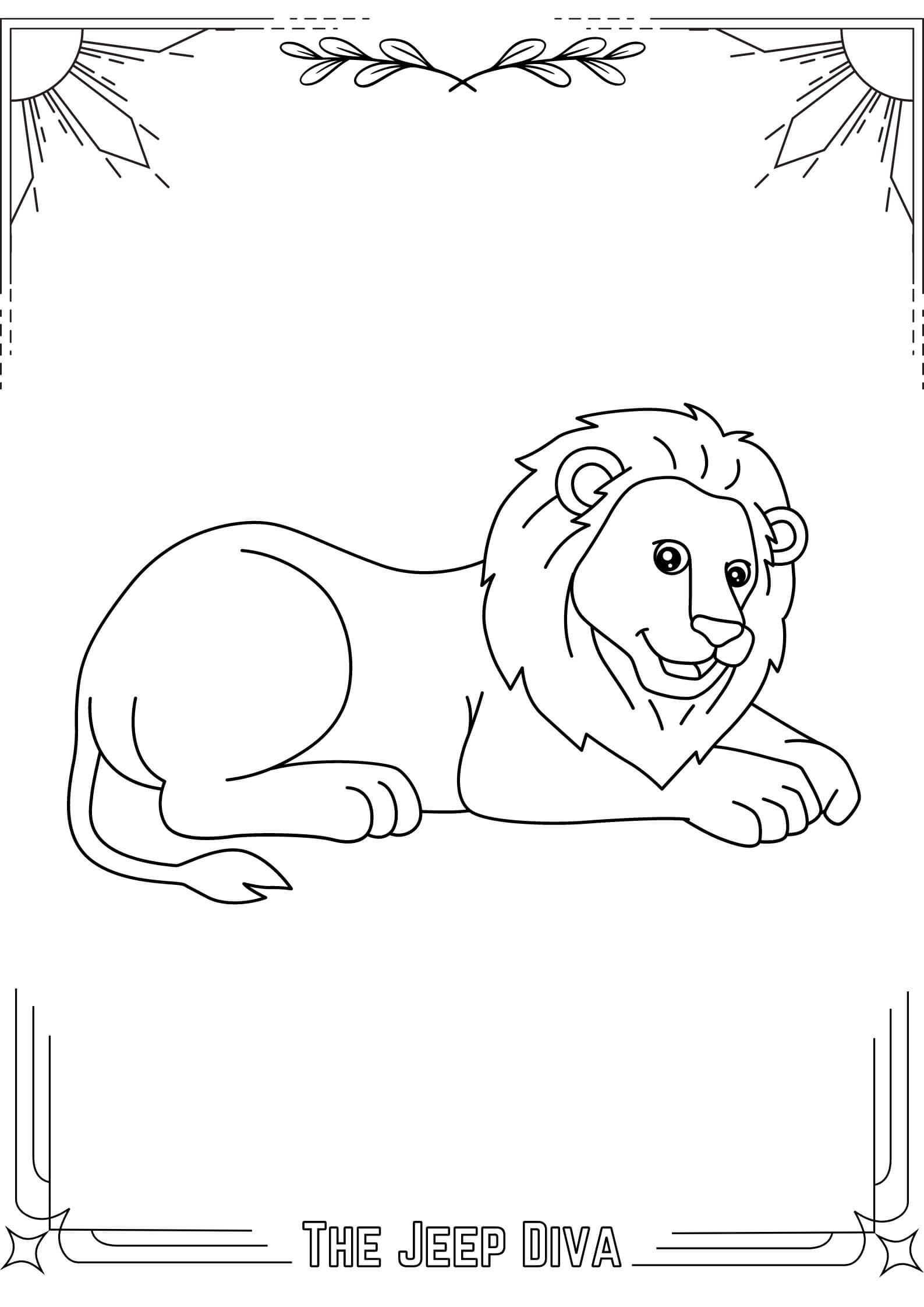 The Jeep Diva Coloring Page 8 Lion