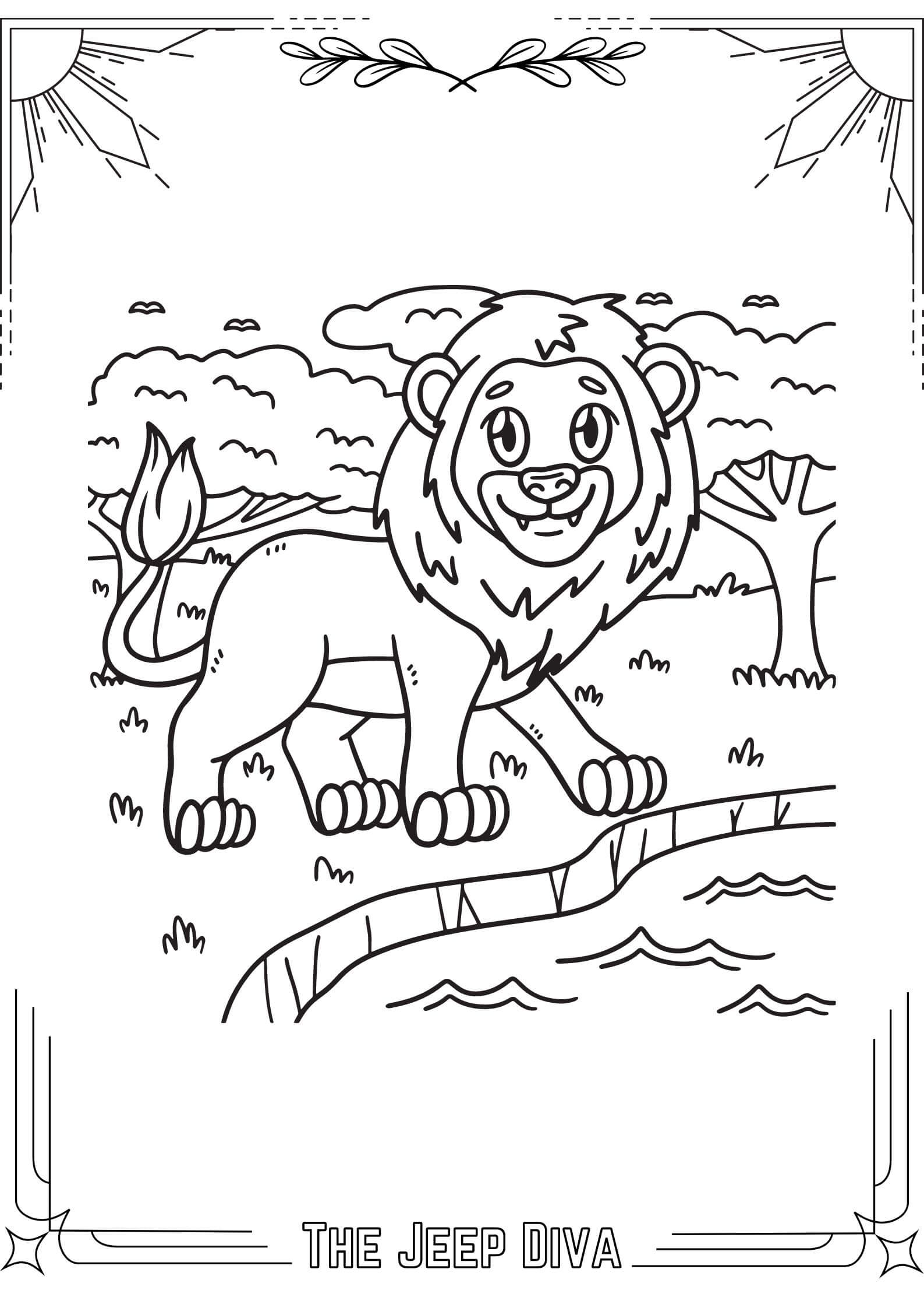 The Jeep Diva Coloring Page 9 Lion
