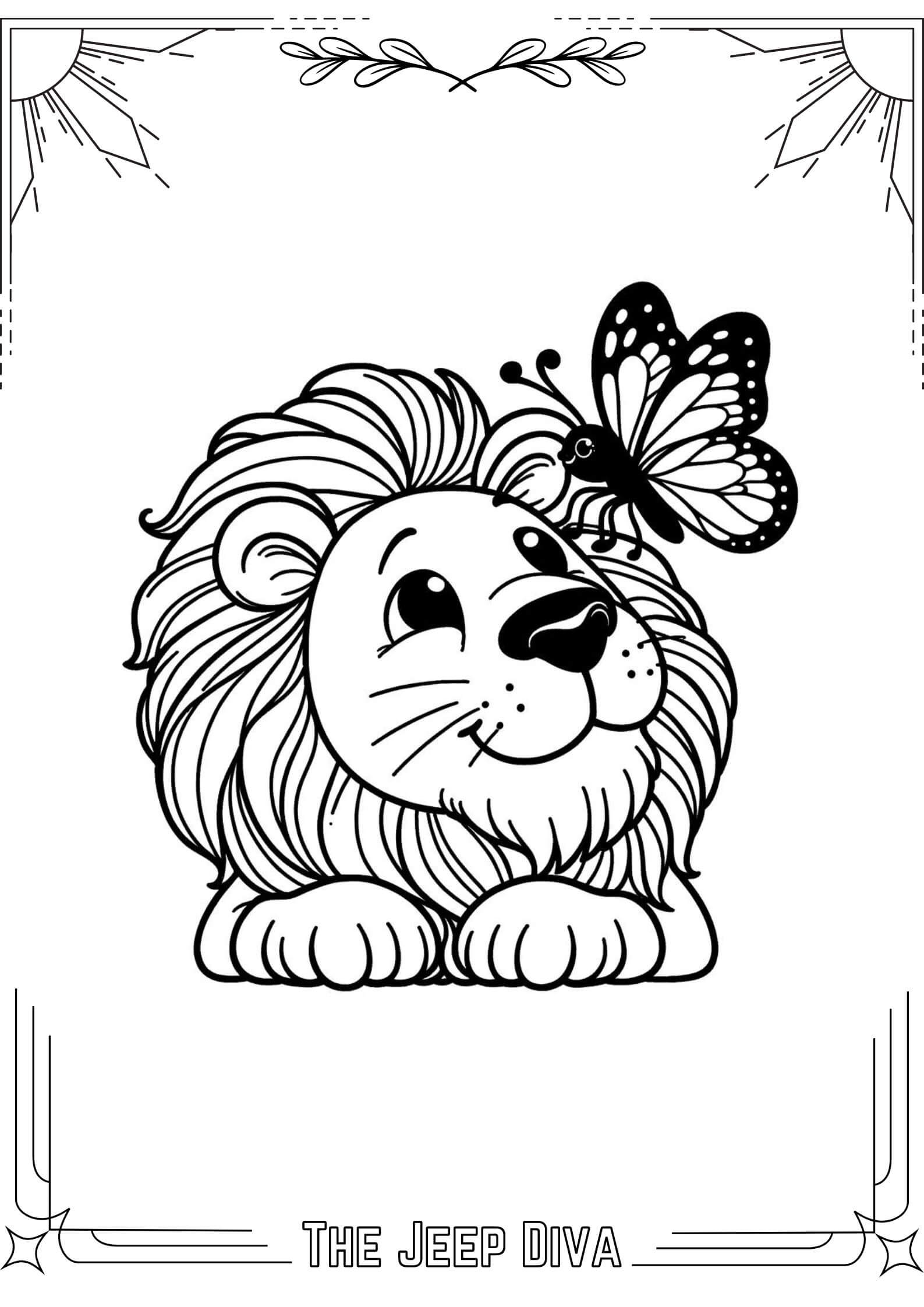 The Jeep Diva Coloring Page Lion Hard Difficulty 12