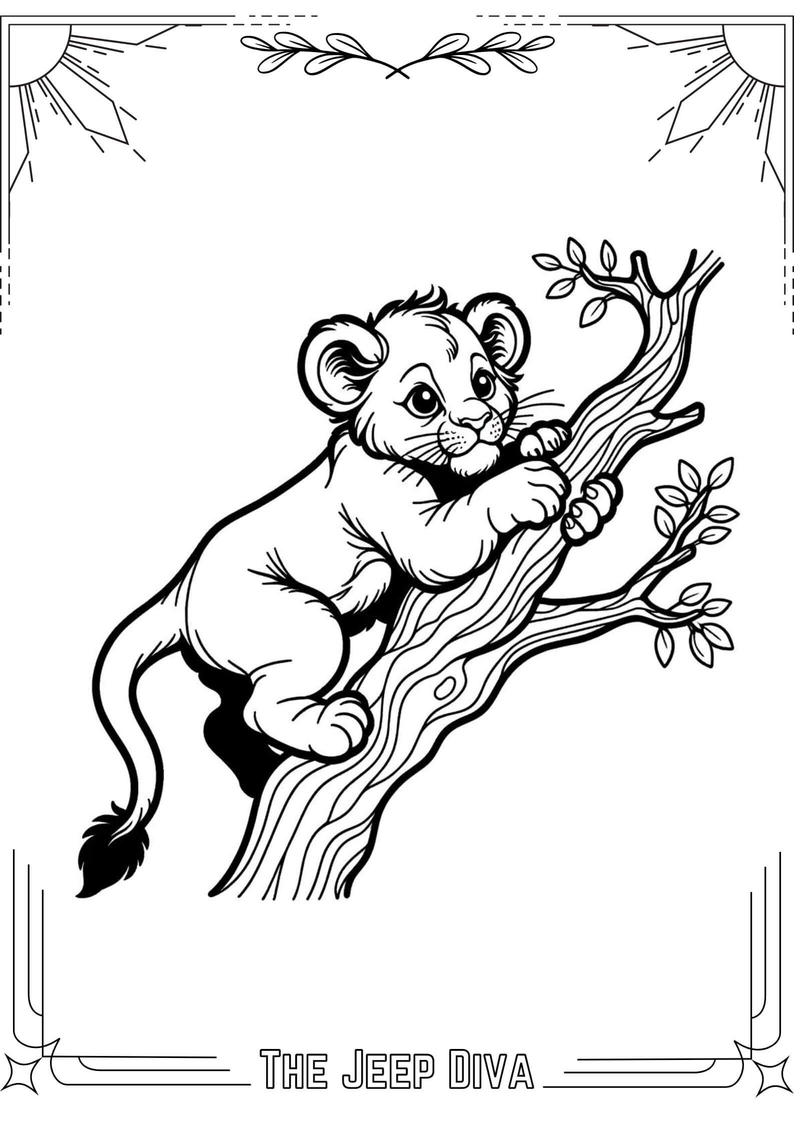 The Jeep Diva Coloring Page Lion Hard Difficulty 13
