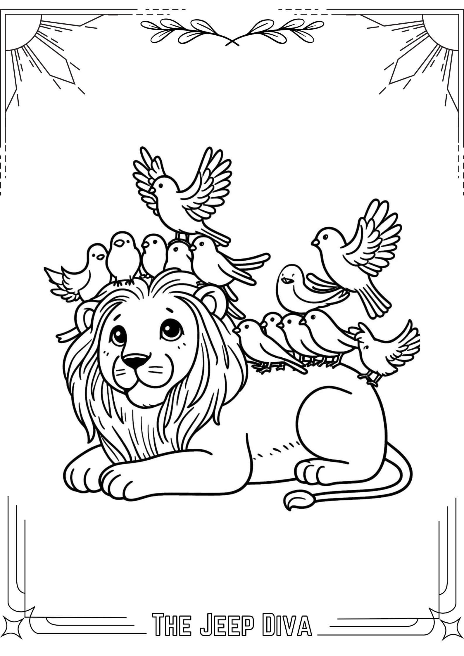 The Jeep Diva Coloring Page Lion Hard Difficulty 14