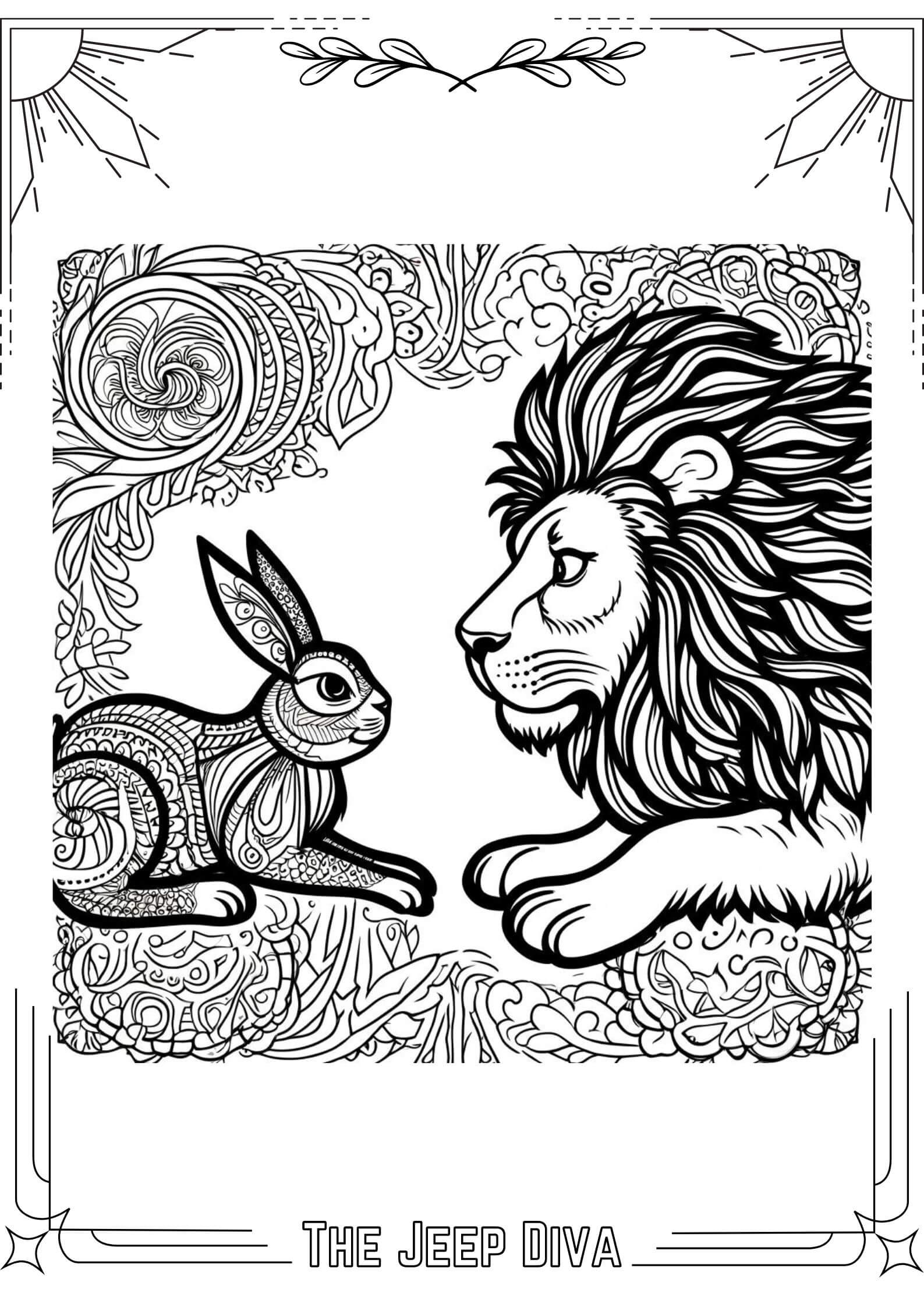 The Jeep Diva Coloring Page Lion Hard Difficulty 16