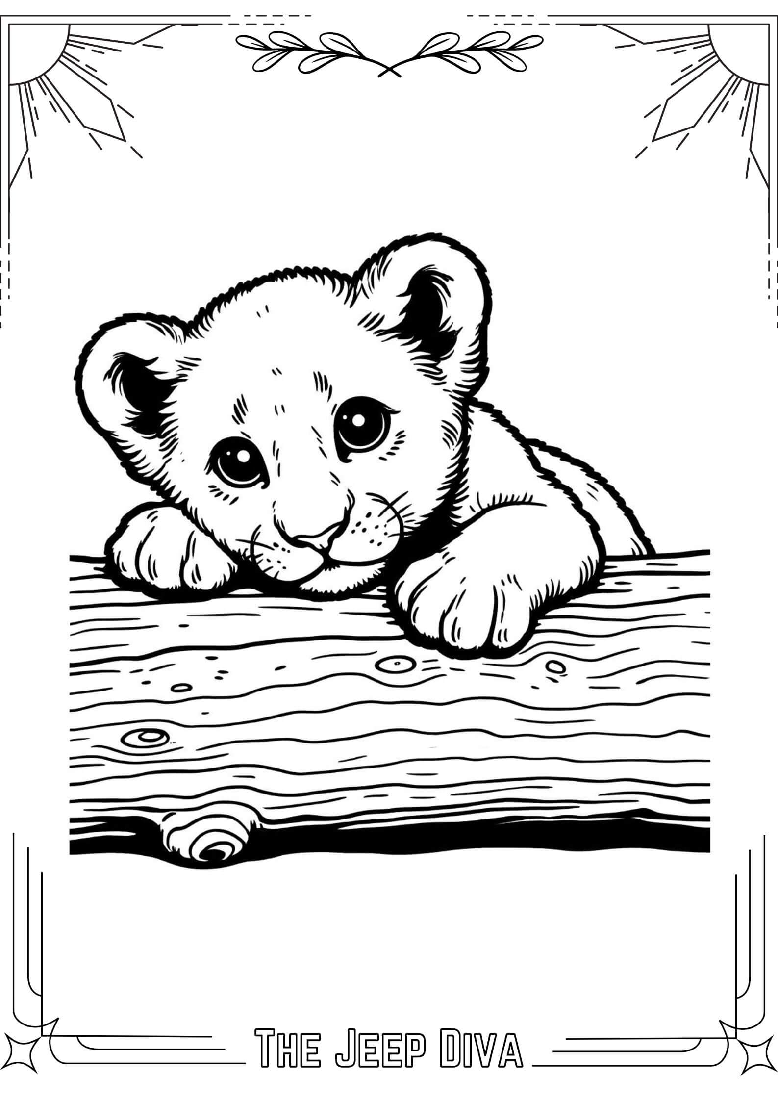 The Jeep Diva Coloring Page Lion Hard Difficulty 17