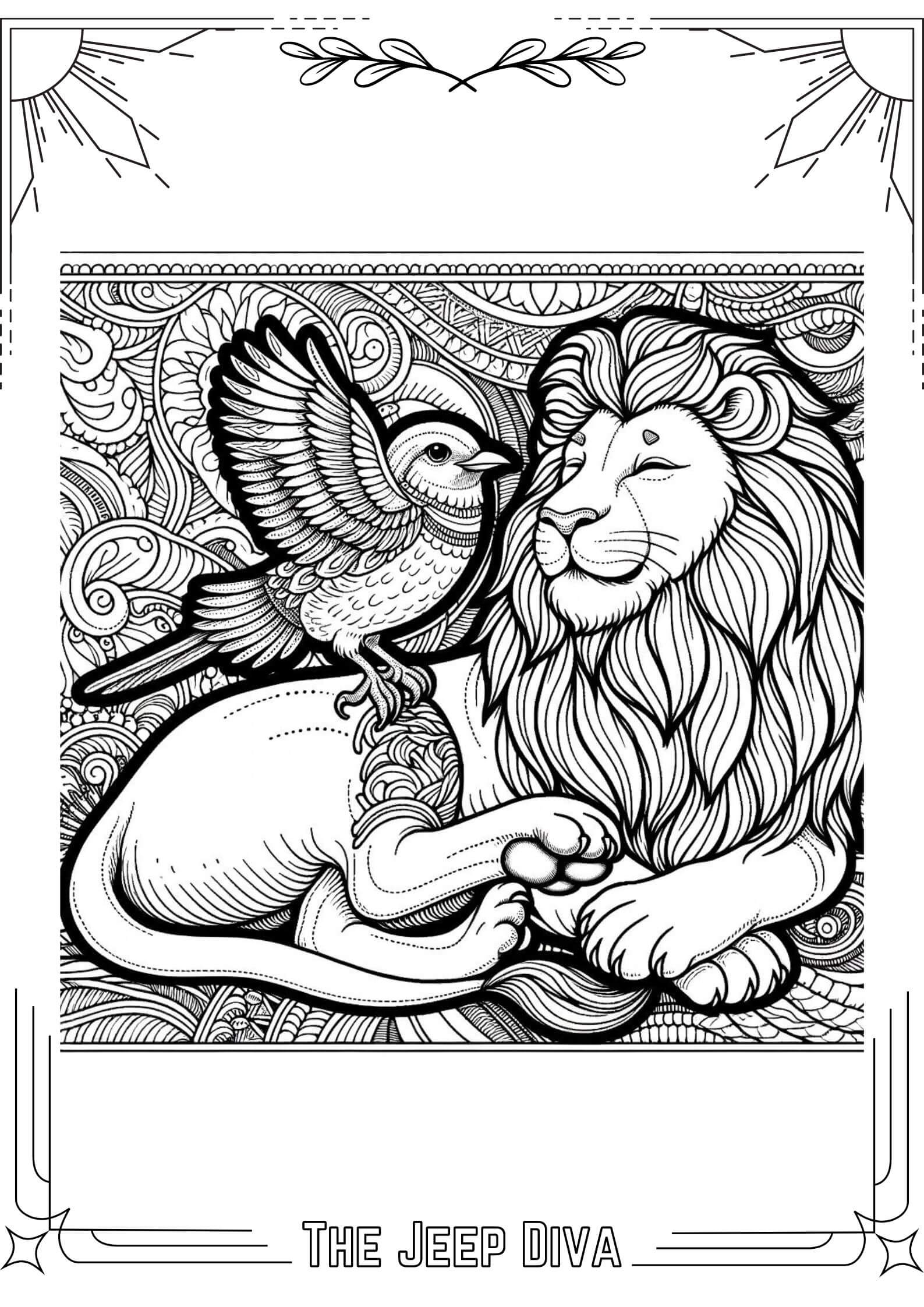 The Jeep Diva Coloring Page Lion Hard Difficulty 18