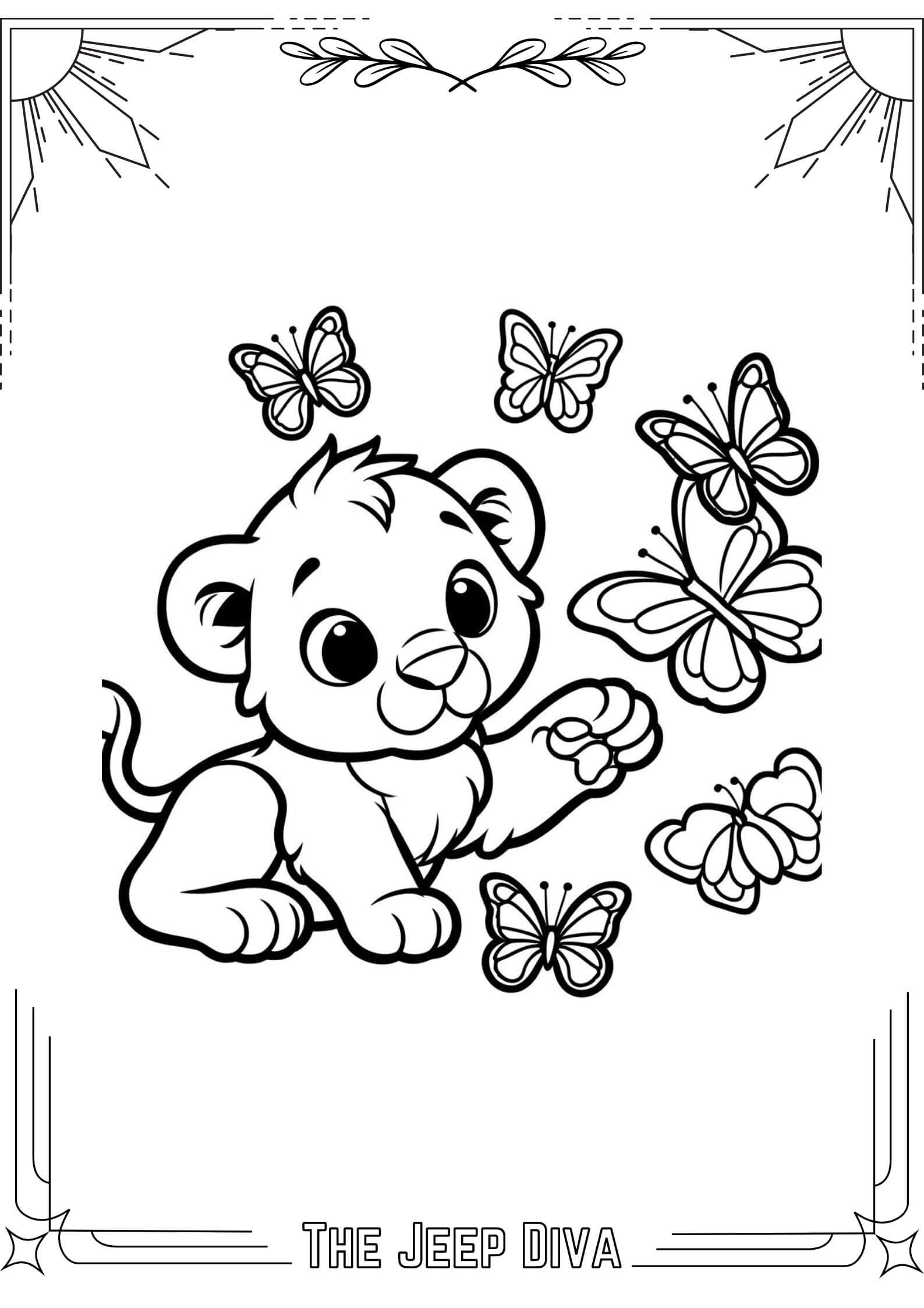 The Jeep Diva Coloring Page Lion Hard Difficulty 2