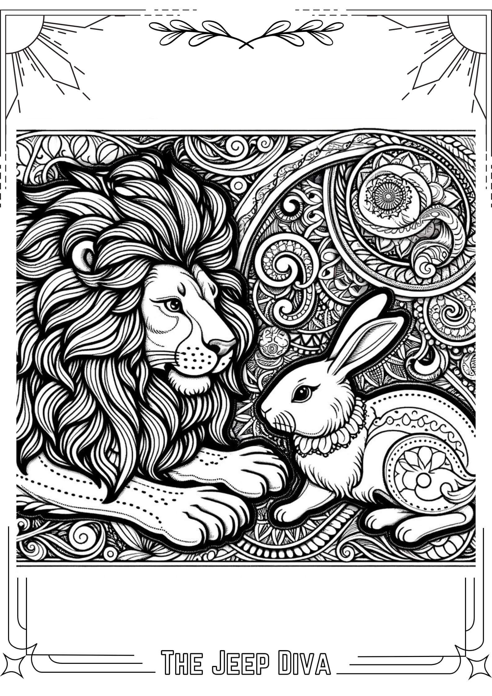 The Jeep Diva Coloring Page Lion Hard Difficulty 21