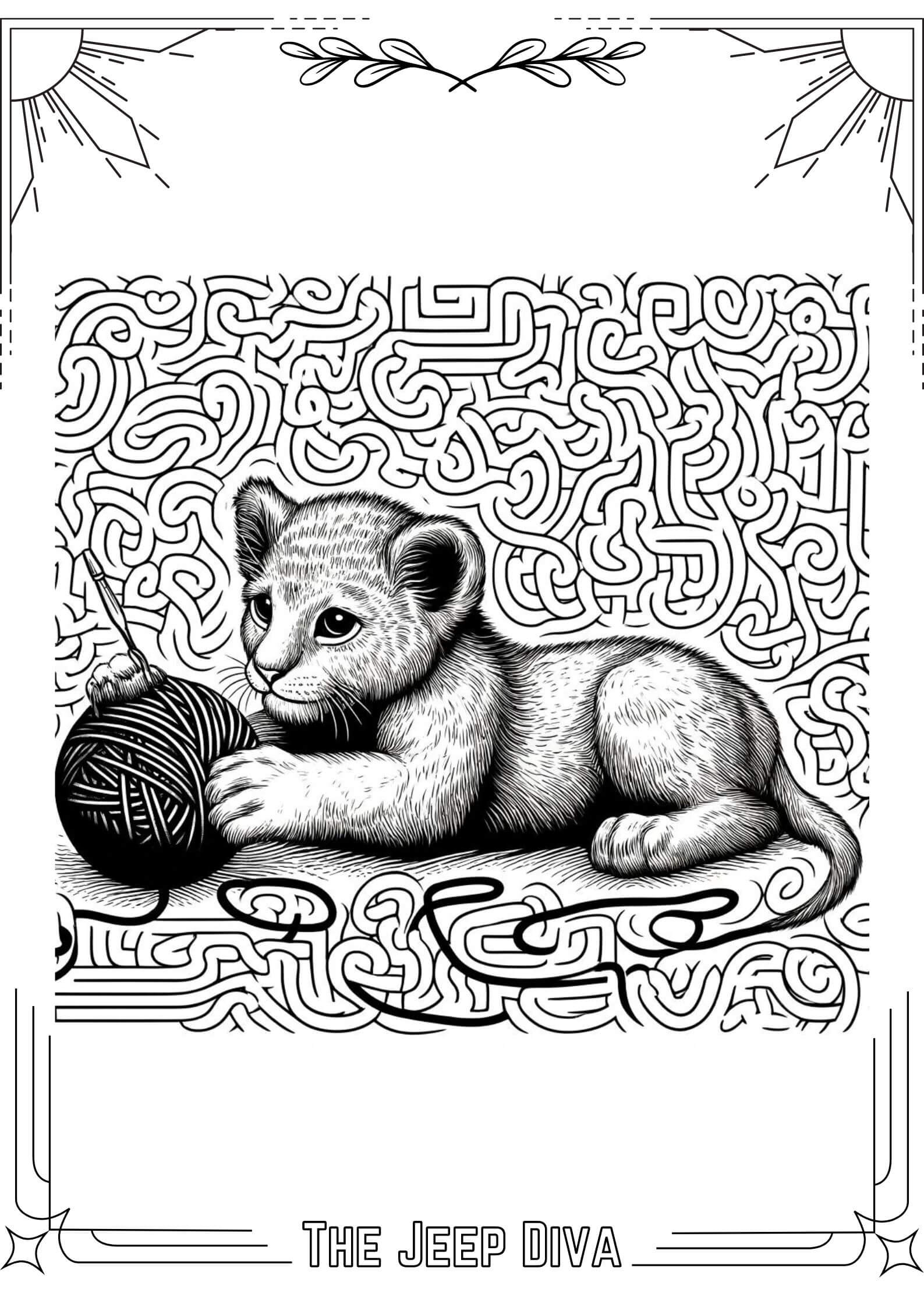 The Jeep Diva Coloring Page Lion Hard Difficulty 22