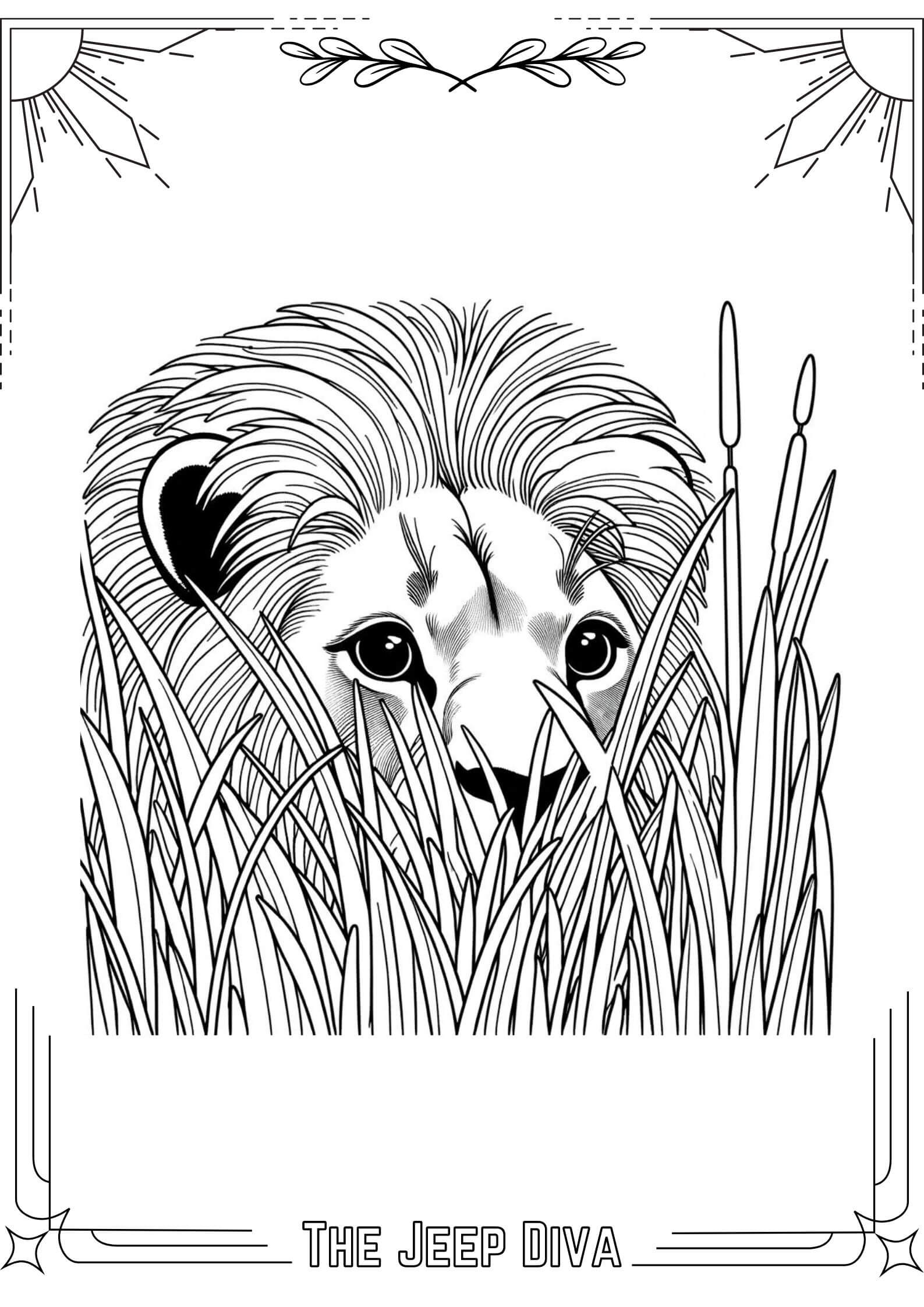The Jeep Diva Coloring Page Lion Hard Difficulty 4