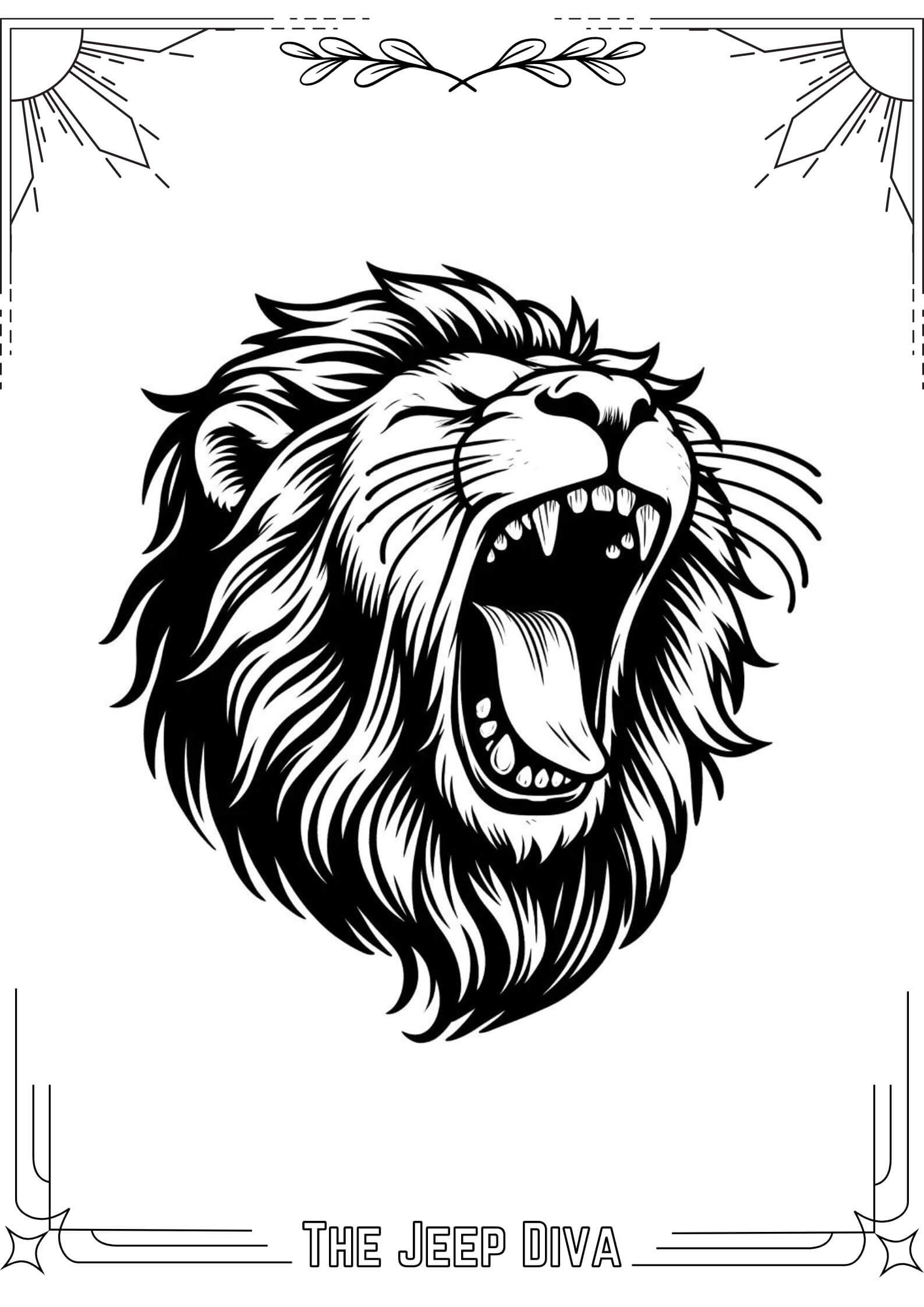 The Jeep Diva Coloring Page Lion Hard Difficulty 5