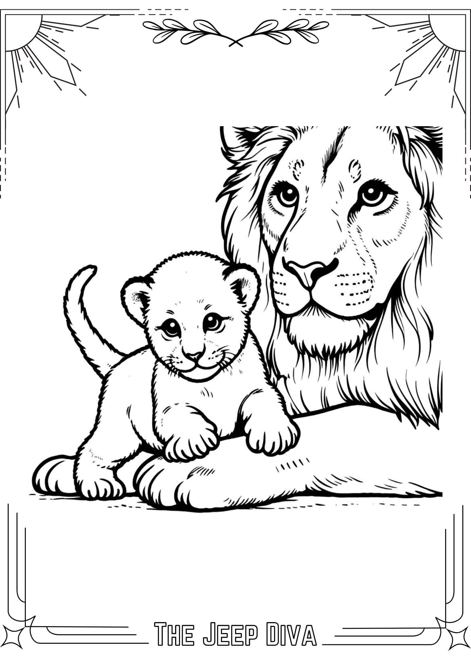 The Jeep Diva Coloring Page Lion Hard Difficulty 7