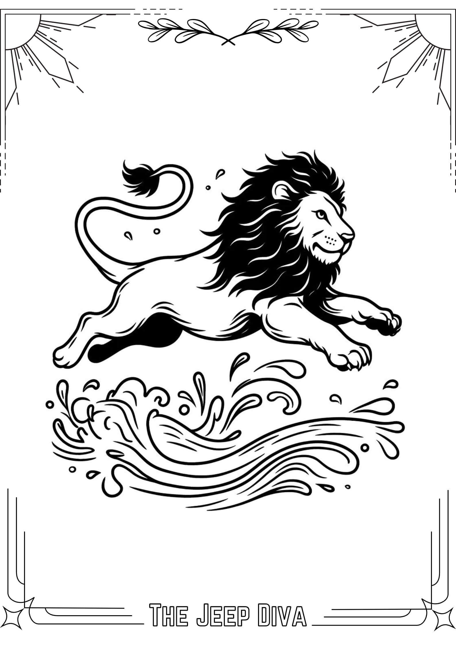 The Jeep Diva Coloring Page Lion Hard Difficulty 8