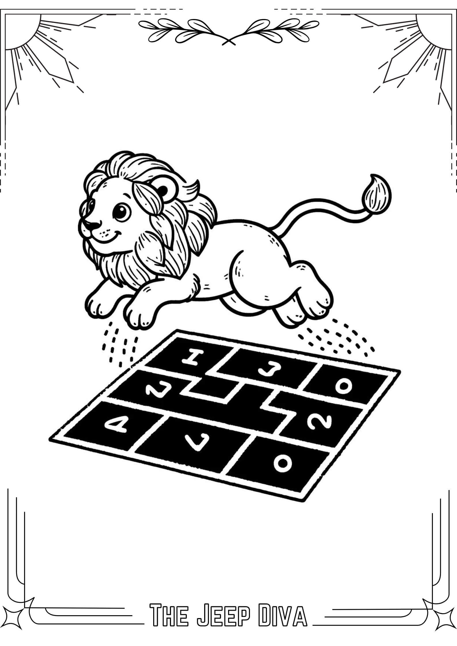 The Jeep Diva Coloring Page Lion Medium Difficulty 10