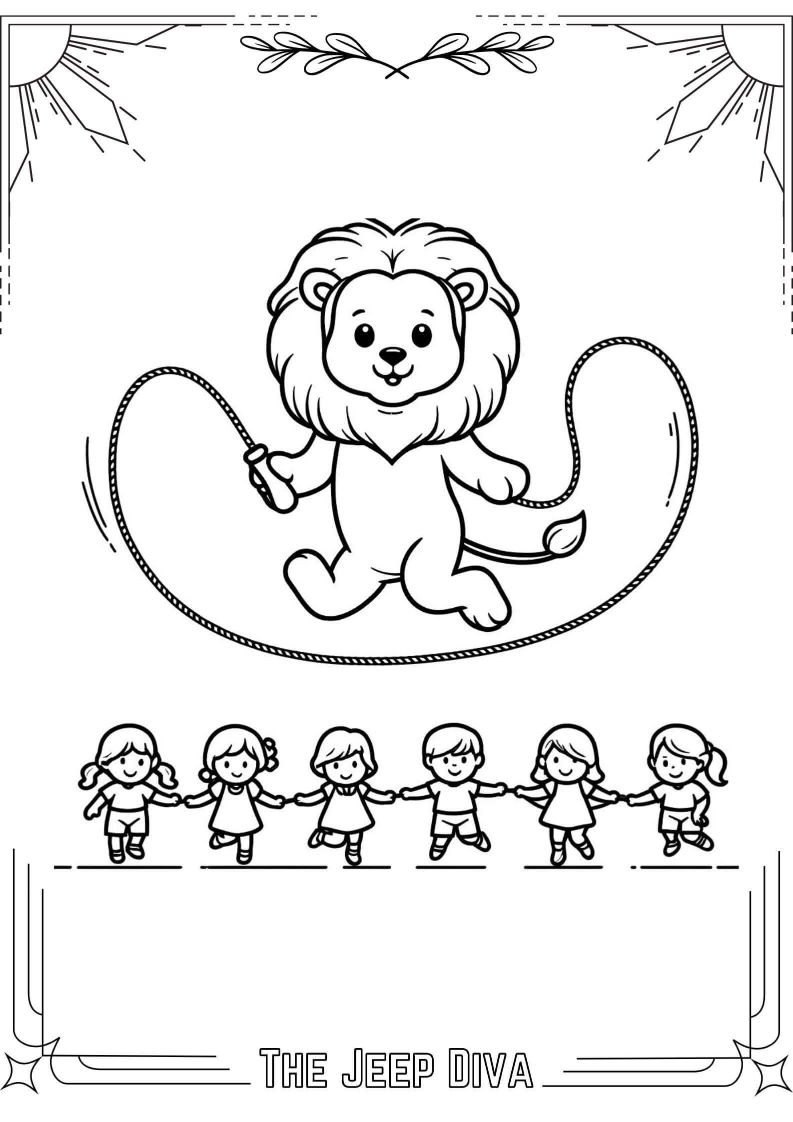 The Jeep Diva Coloring Page Lion Medium Difficulty 11