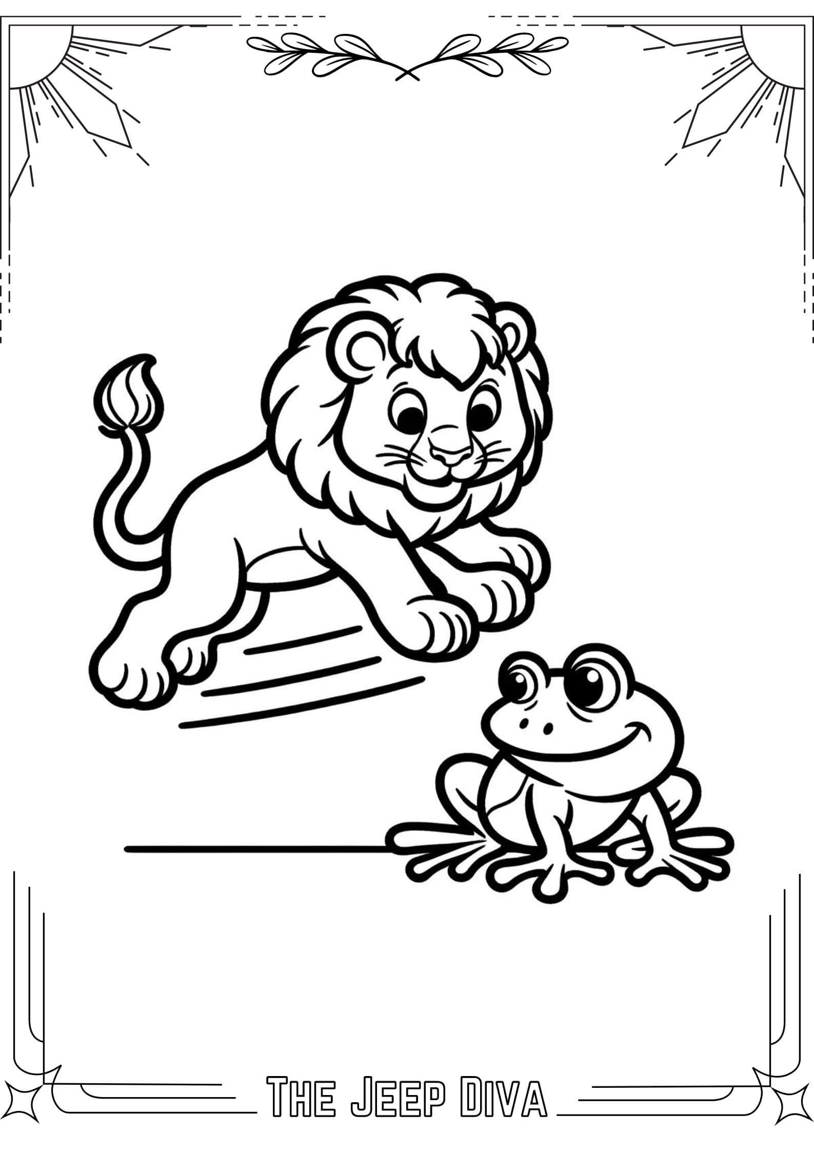 The Jeep Diva Coloring Page Lion Medium Difficulty 13