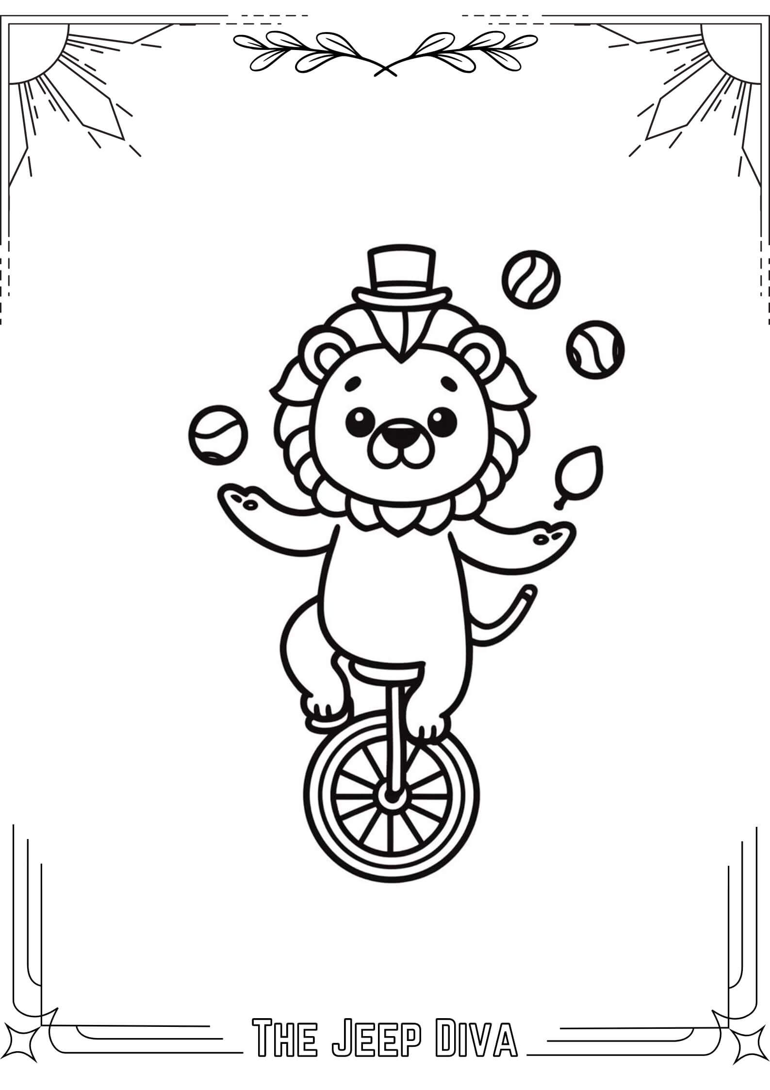 The Jeep Diva Coloring Page Lion Medium Difficulty 18