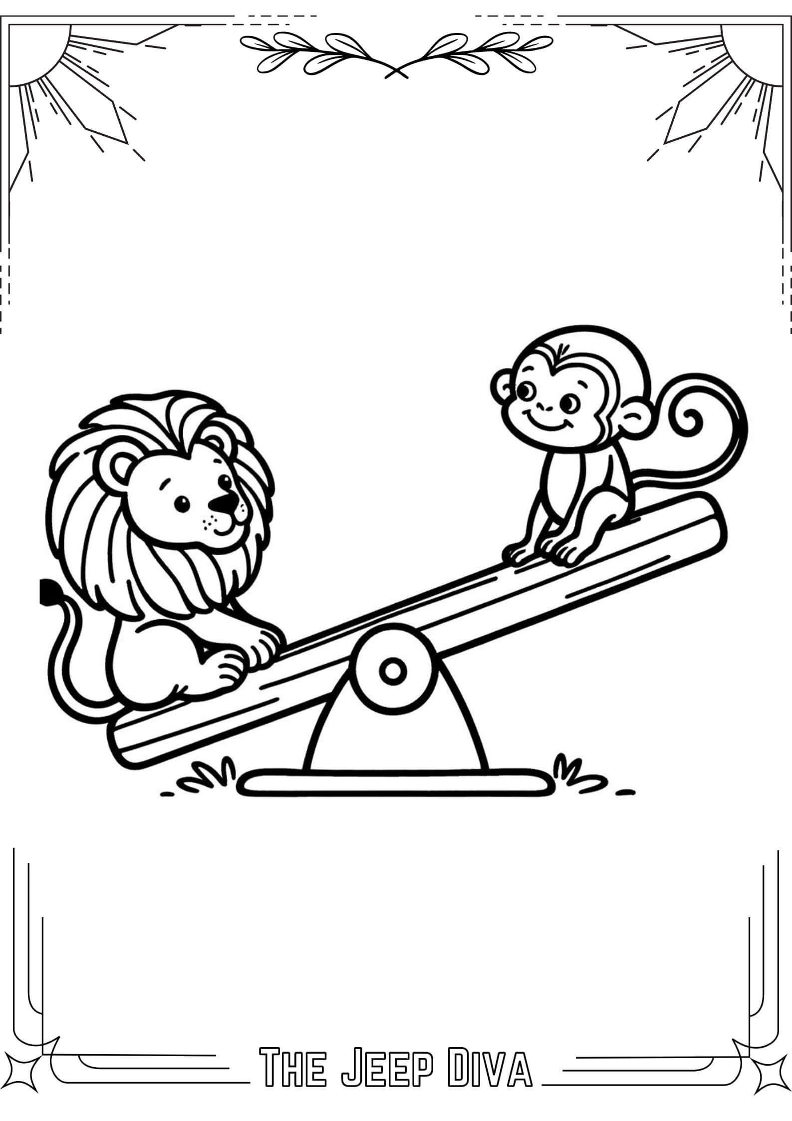 The Jeep Diva Coloring Page Lion Medium Difficulty 3