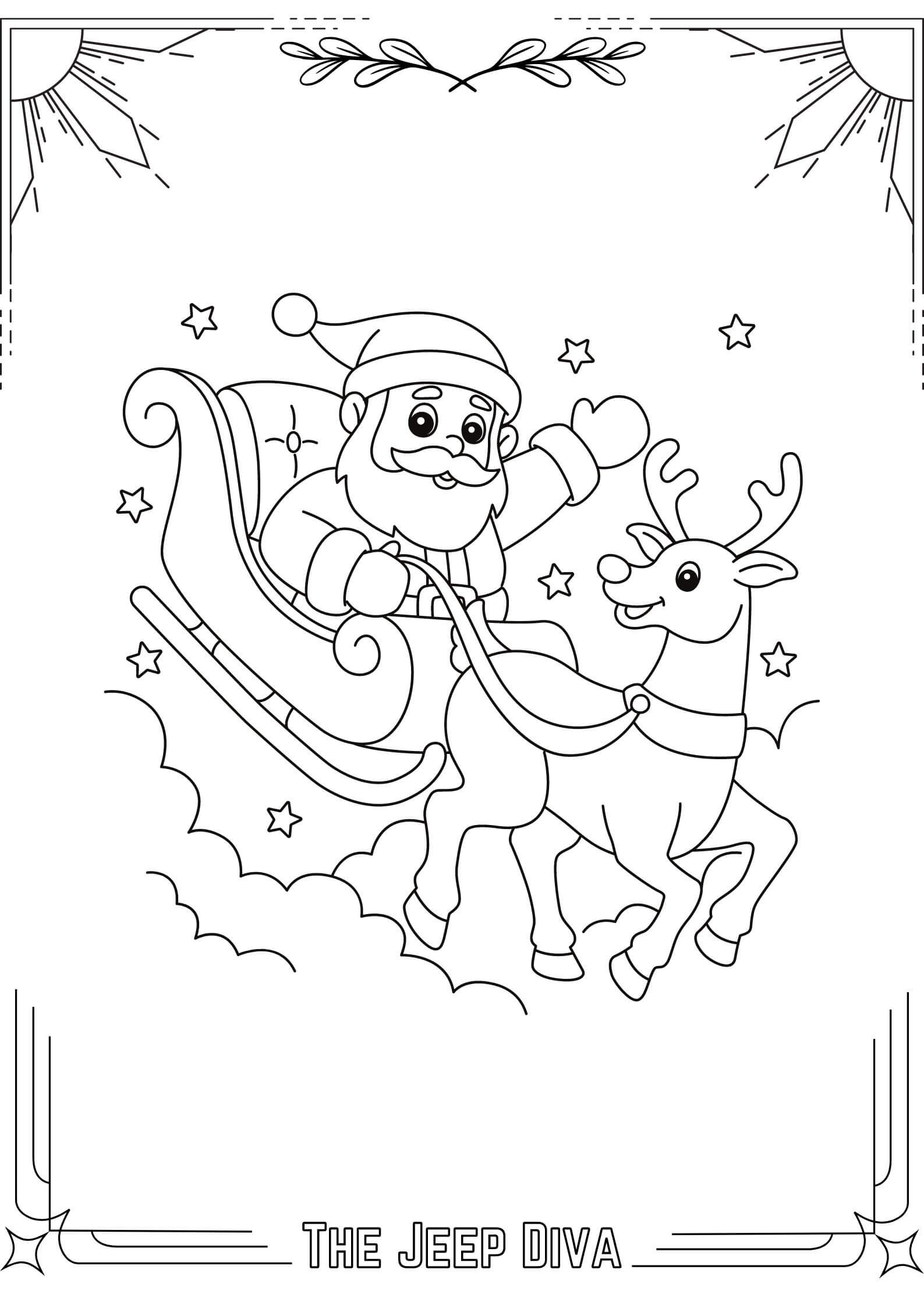 TheJeepDiva Coloring Page Santa 17