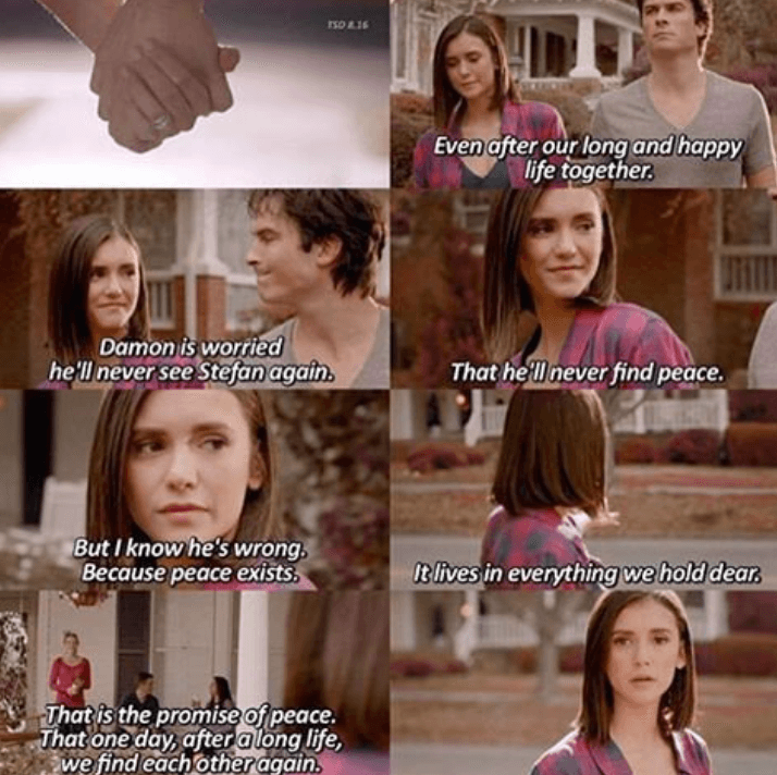 Damon and Elena reunite in the afterlife