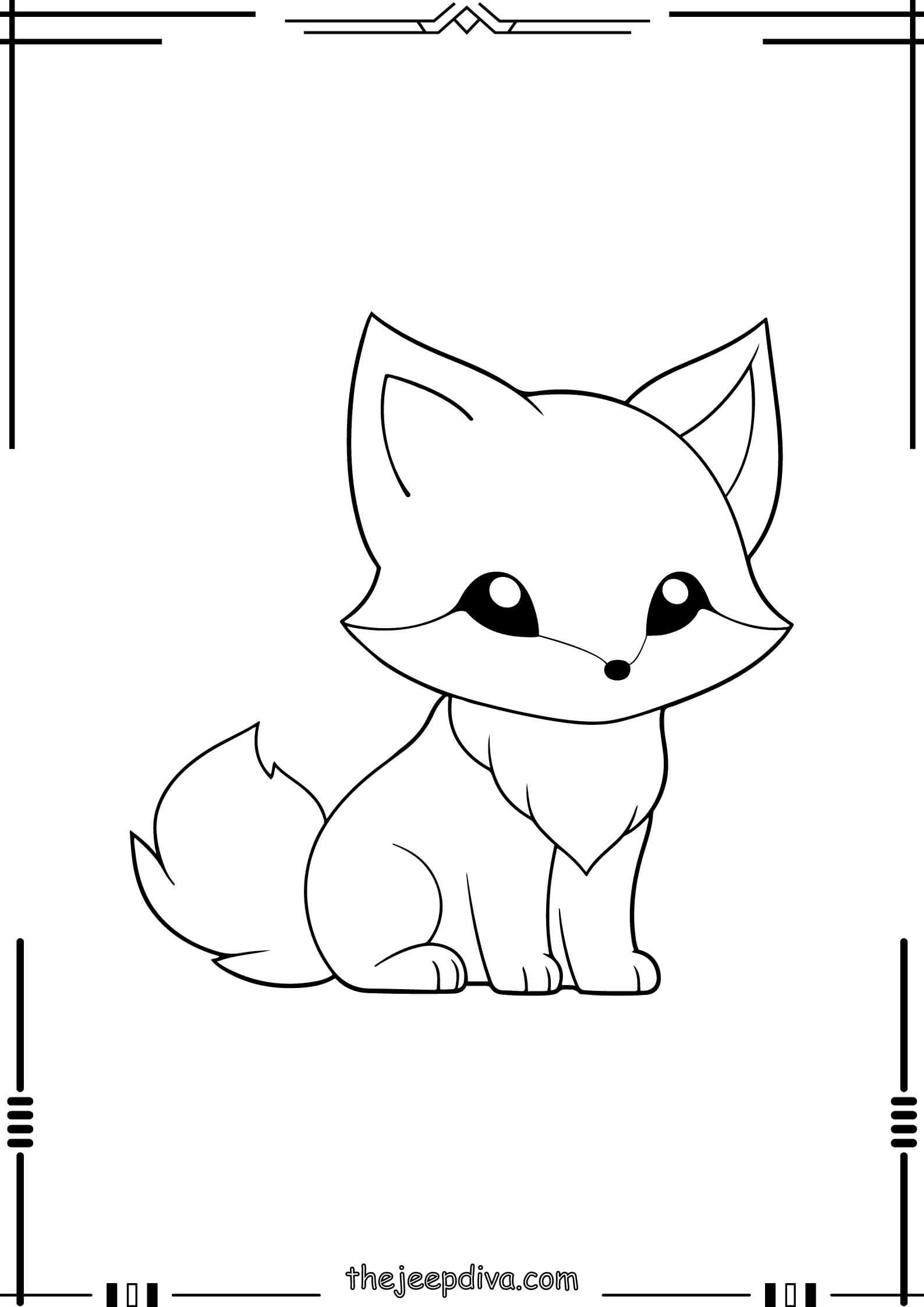 Fox-Colouring-Pages-Easy-2