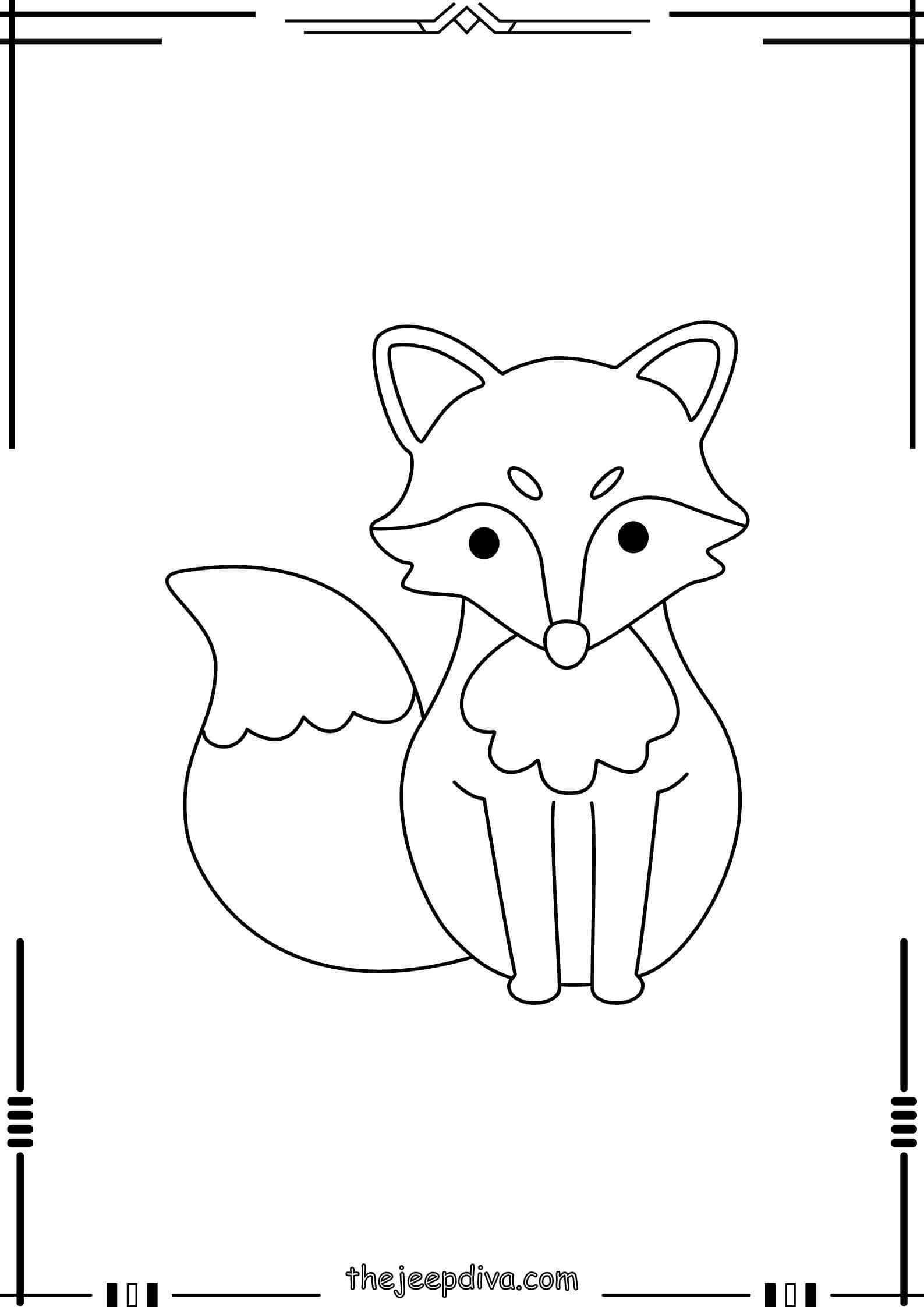 Fox-Colouring-Pages-Easy-3