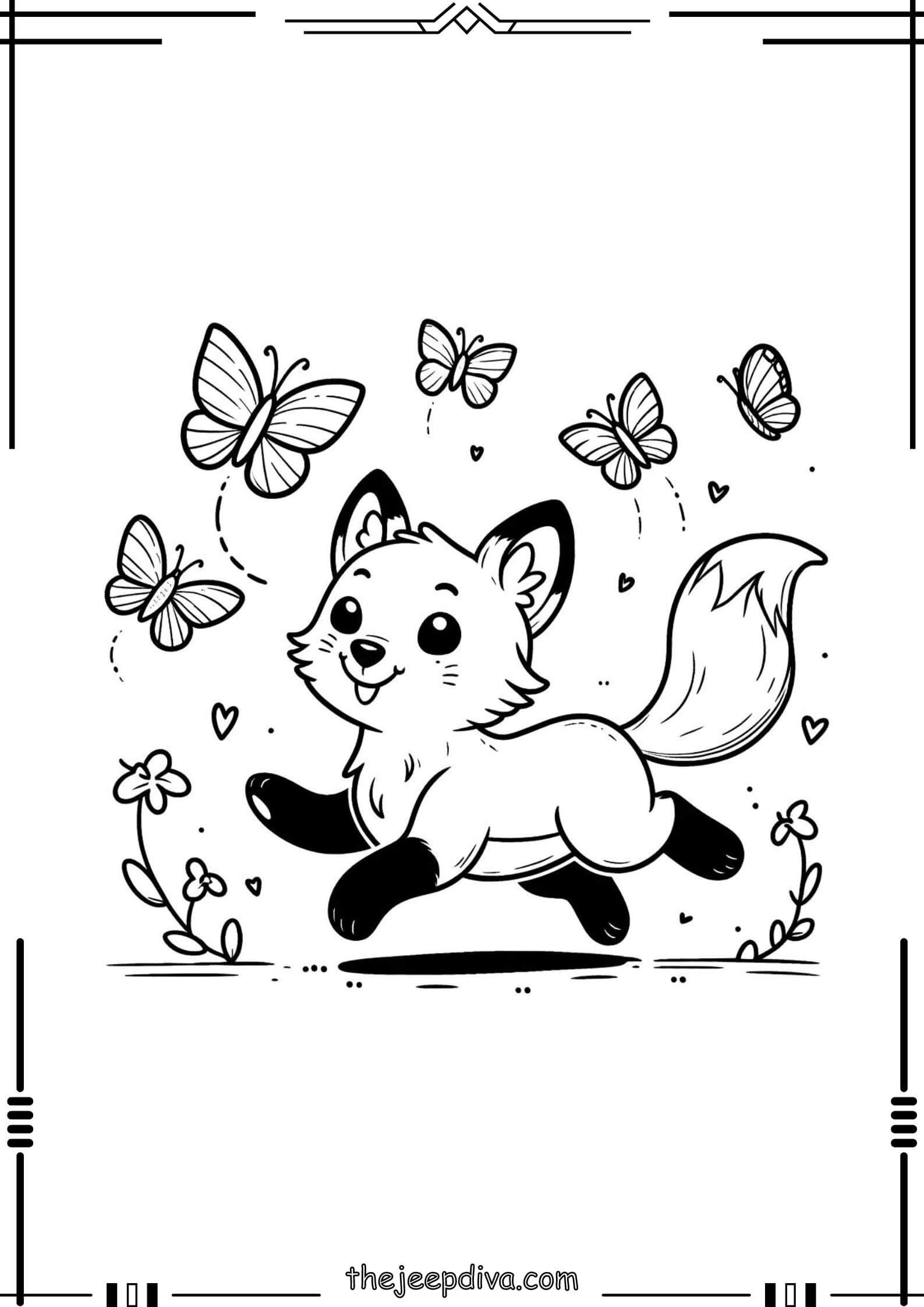 Fox-Colouring-Pages-Hard-1