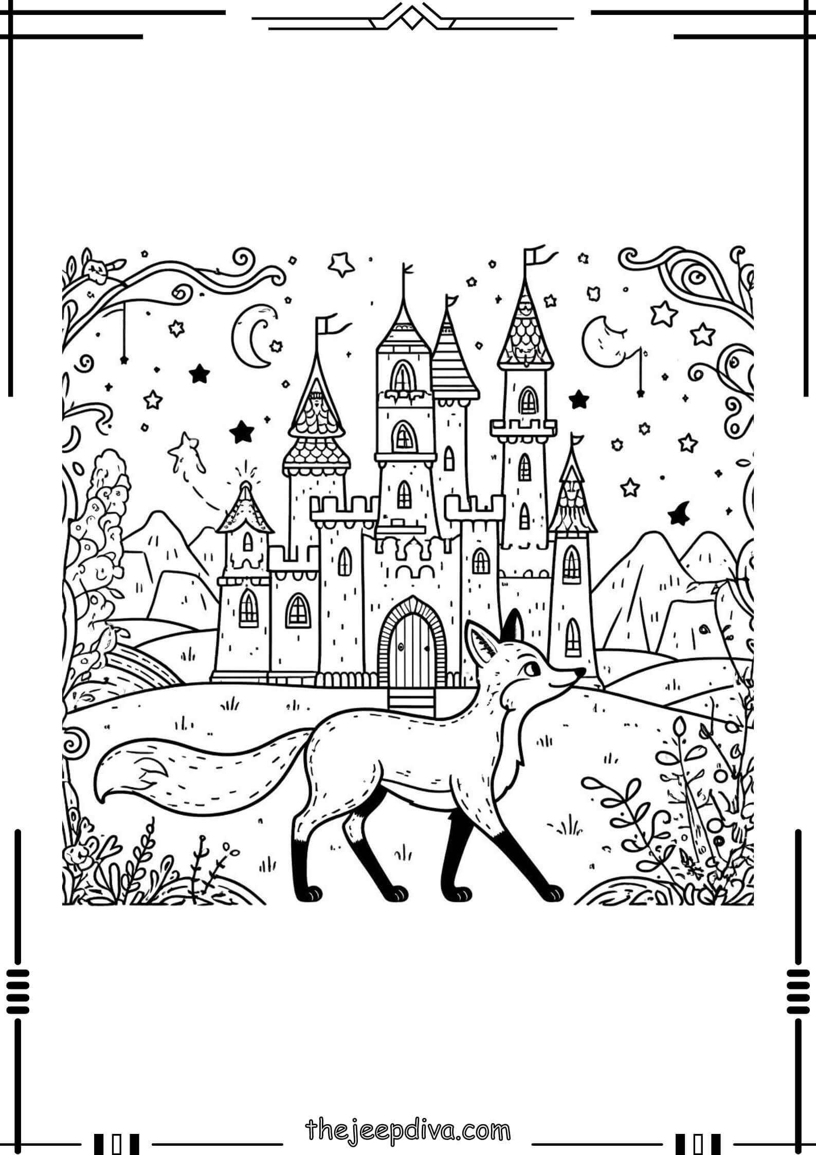 Fox-Colouring-Pages-Hard-10