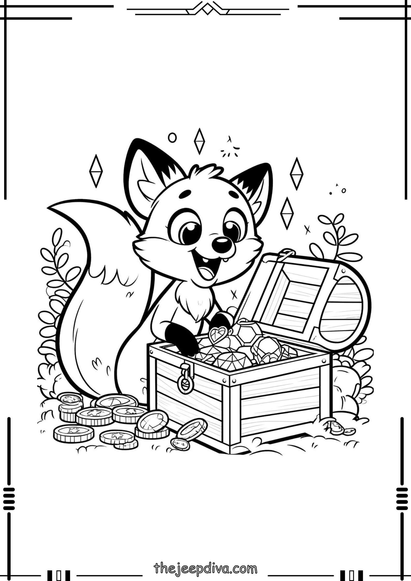 Fox-Colouring-Pages-Hard-11