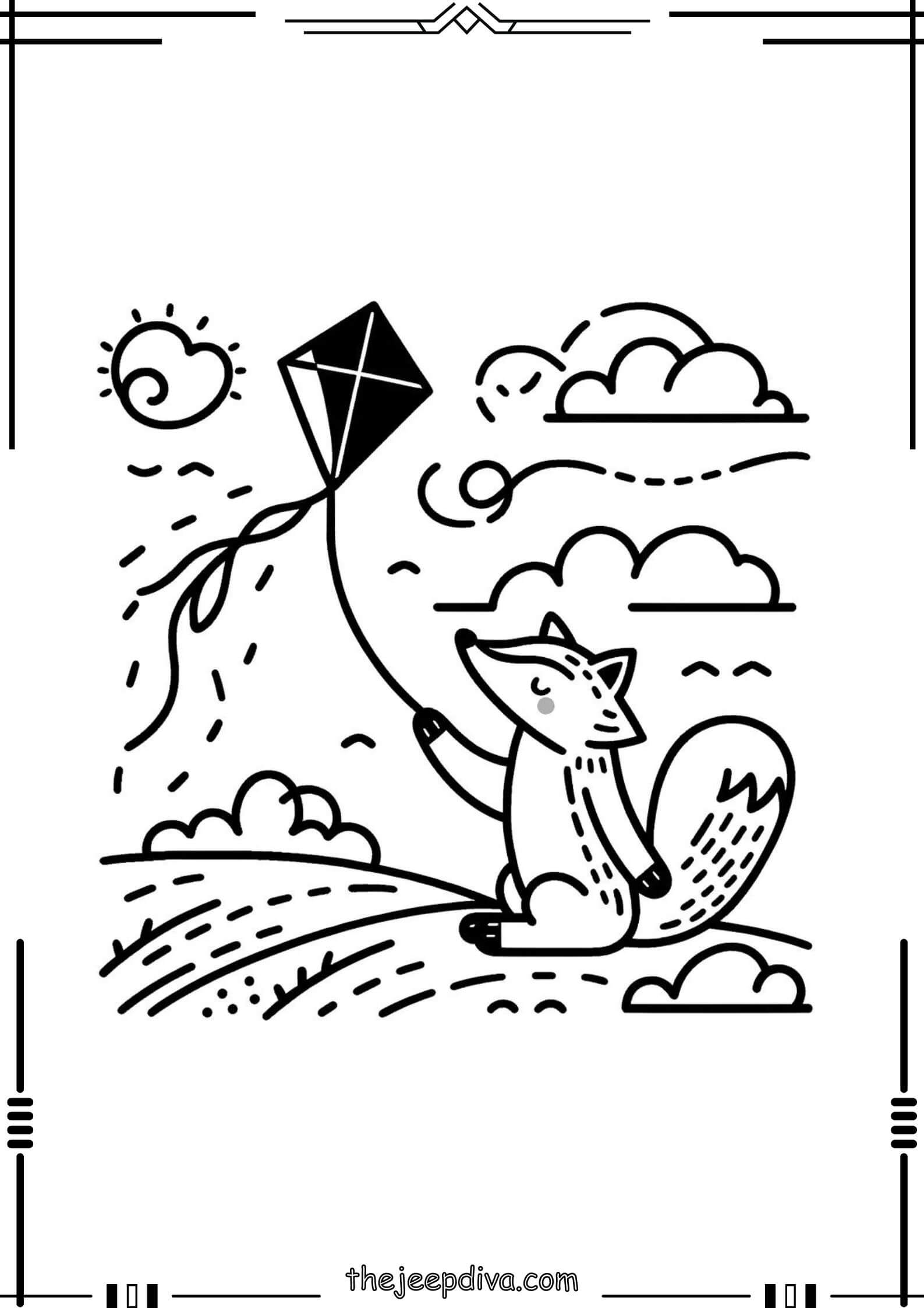 Fox-Colouring-Pages-Hard-17