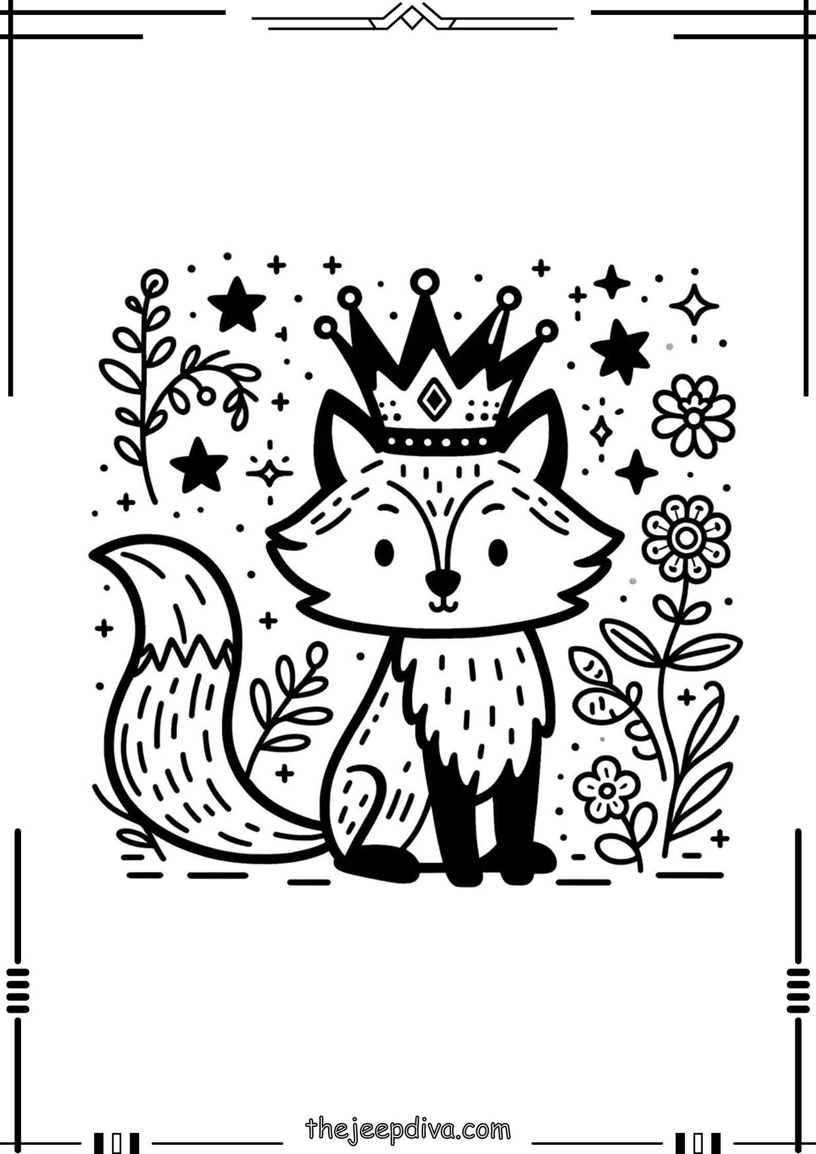 Fox-Colouring-Pages-Hard-19