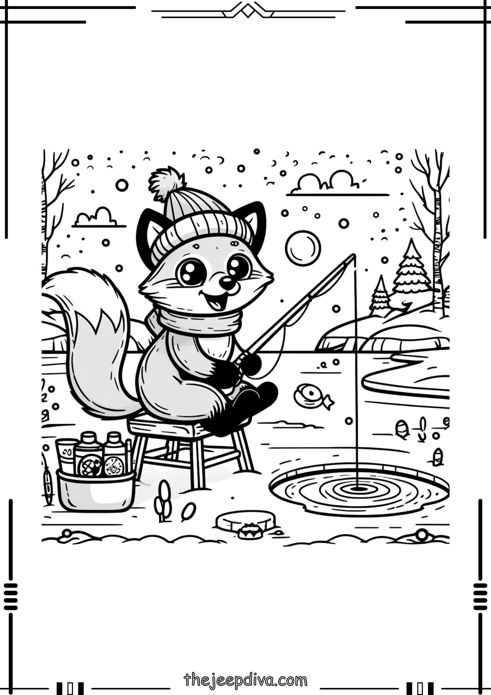 Fox-Colouring-Pages-Hard-22