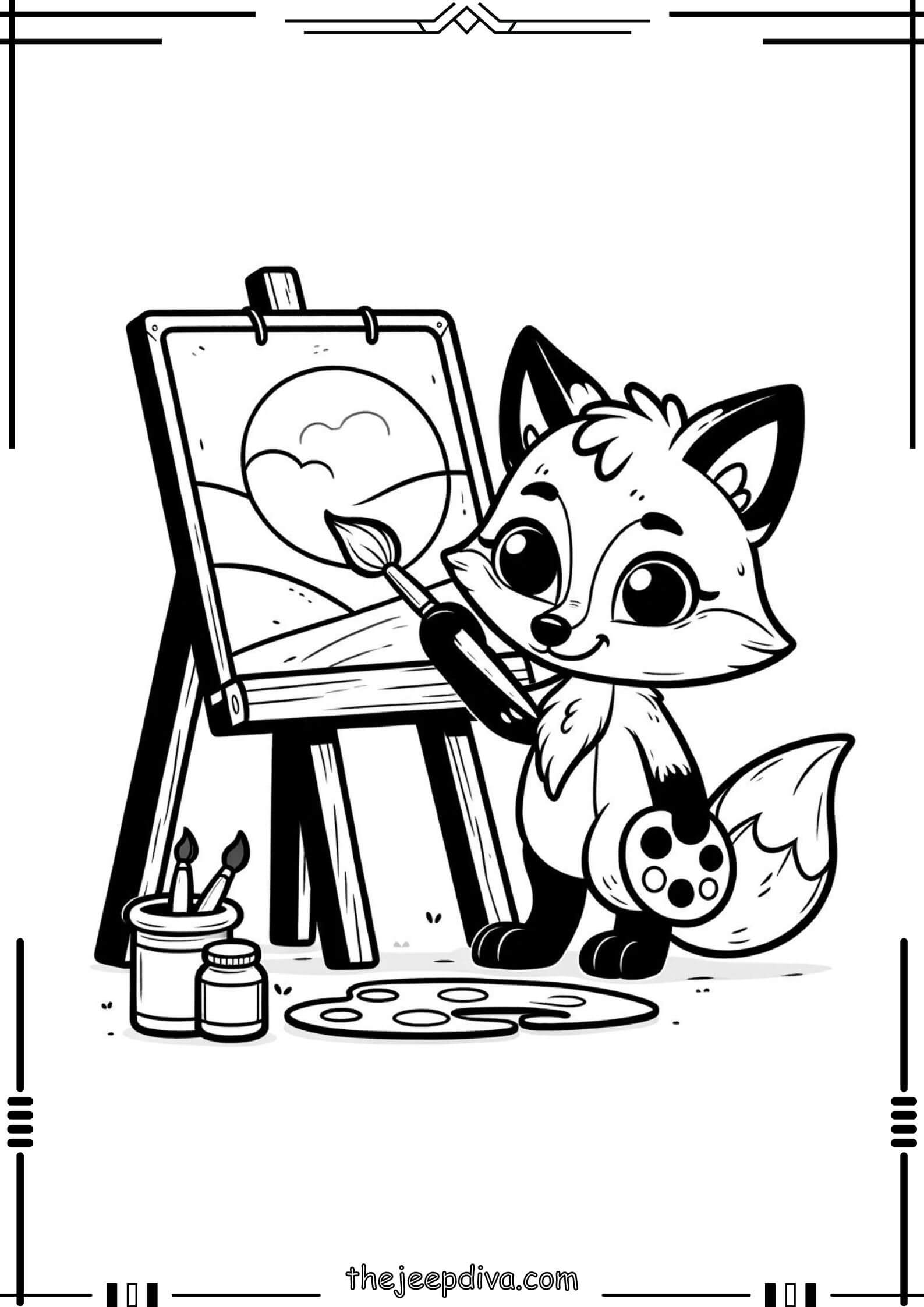 Fox-Colouring-Pages-Hard-3