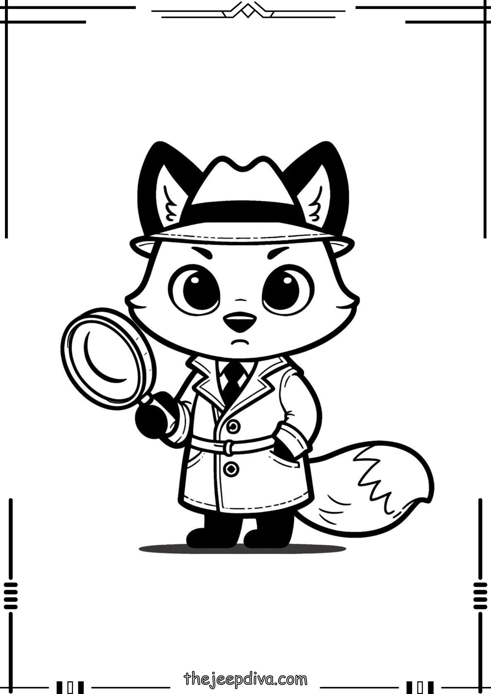 Fox-Colouring-Pages-Hard-4